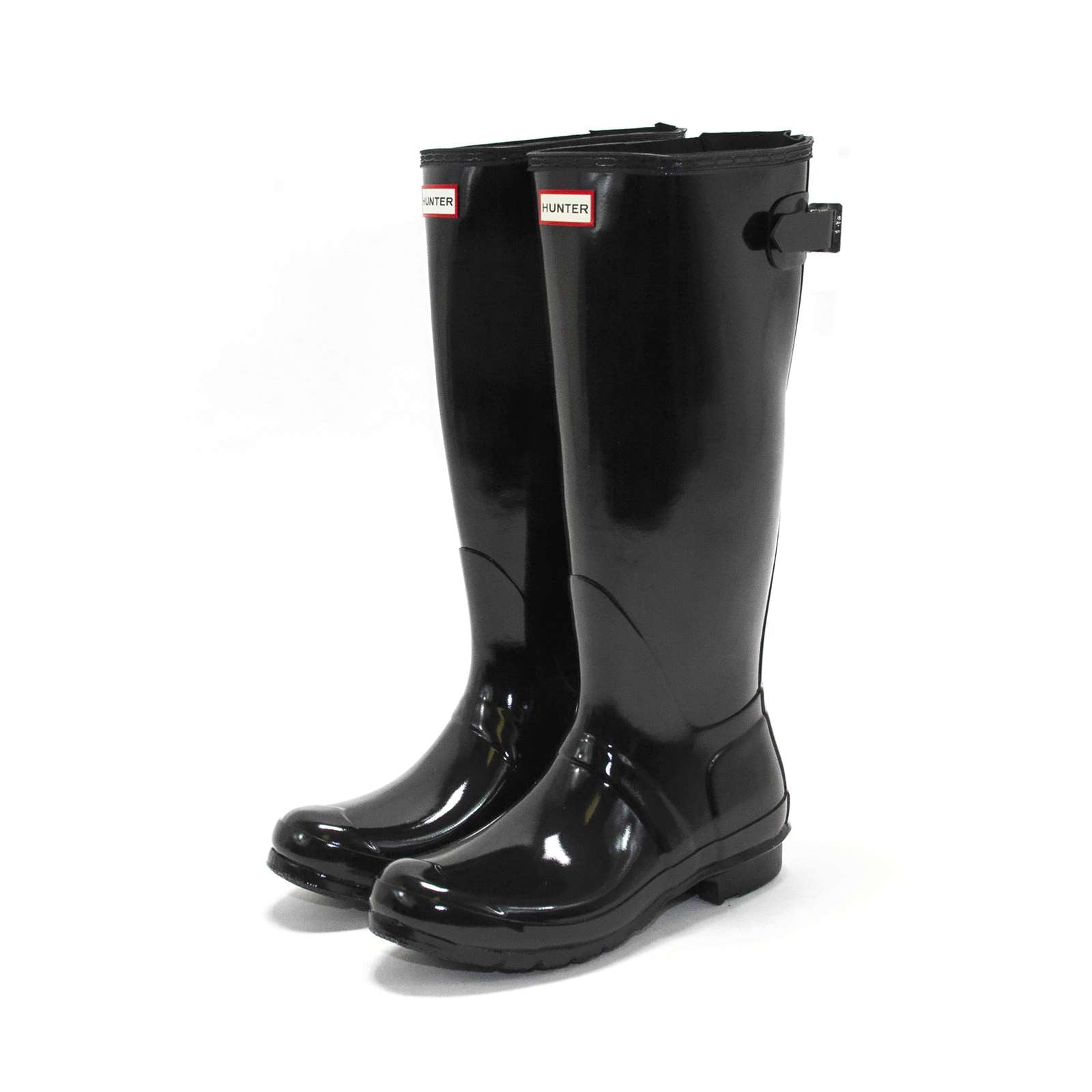 Hunter Women Original Tall Back Adjustable Gloss Rain Boots