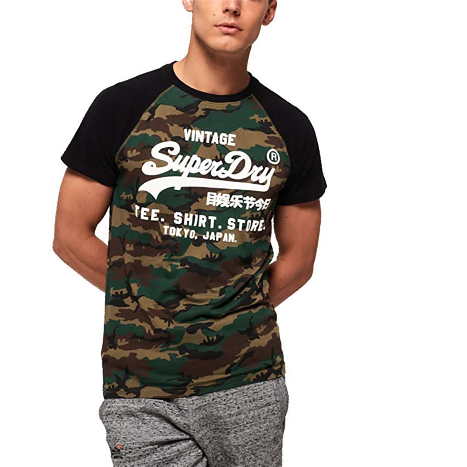Super Dry Men Shirt Shop Camo Taglan Tee