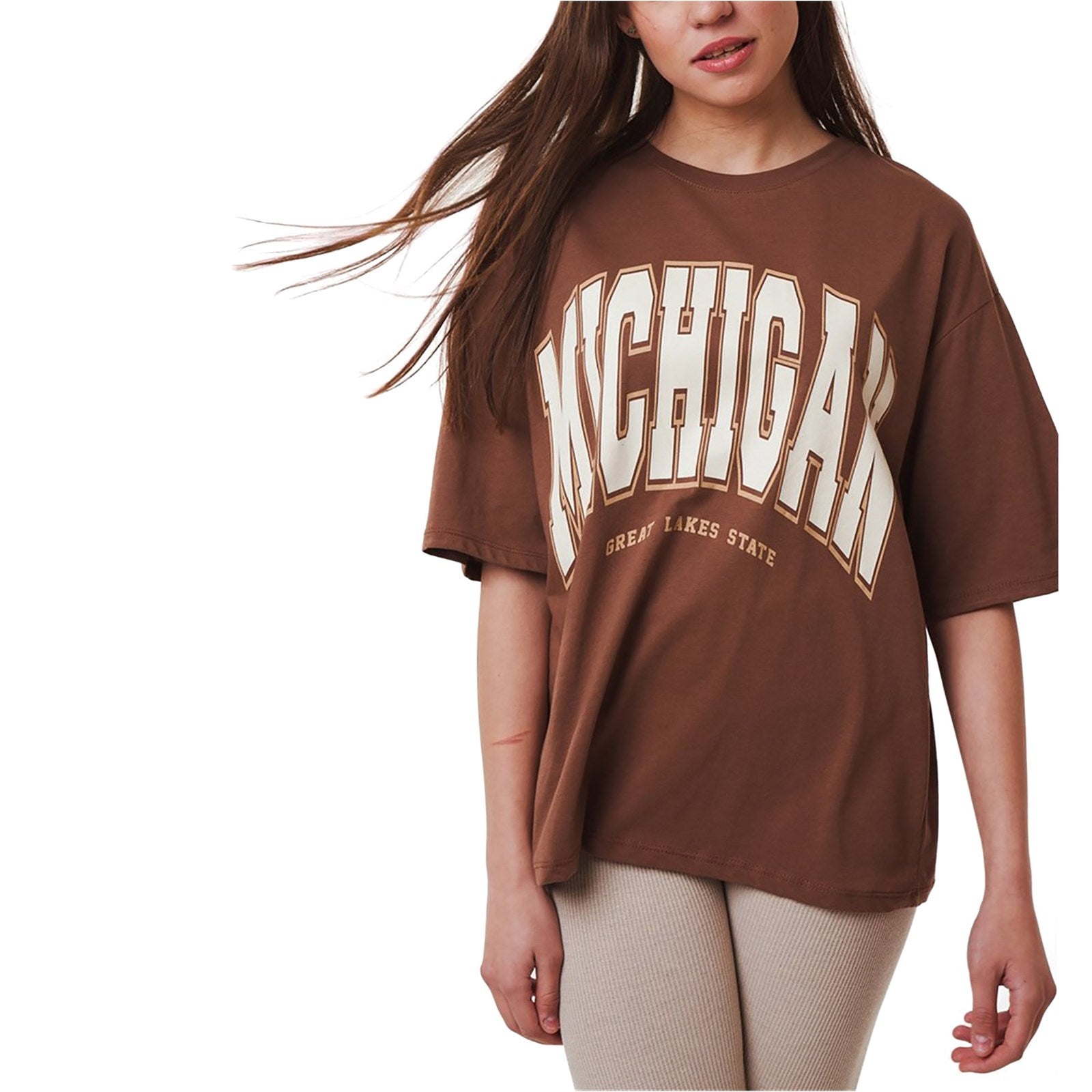 Ambar Women Michigan Printed Short Sleeve Tshirt