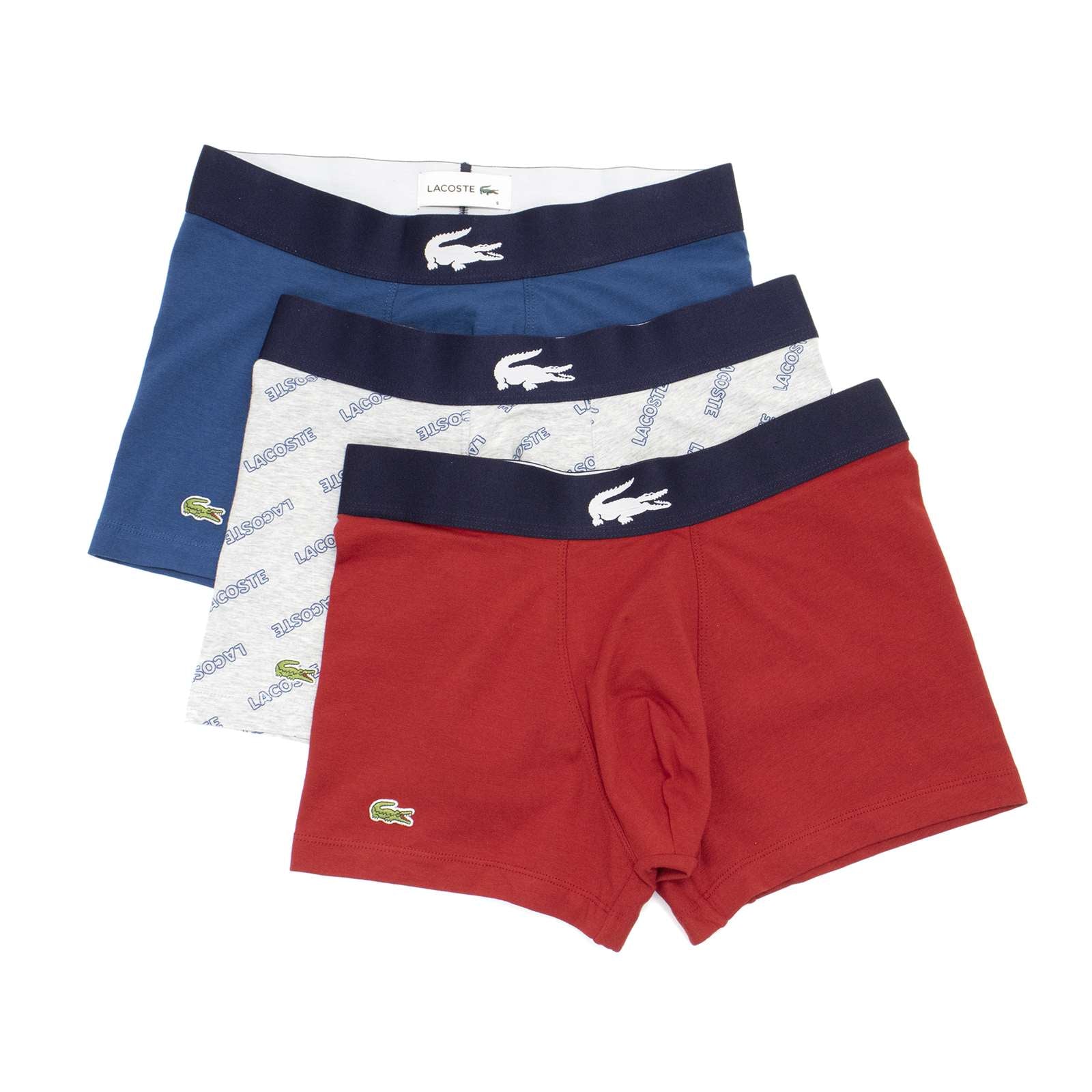 Lacoste Men All Over Print 3-Pack Jersey Trunks