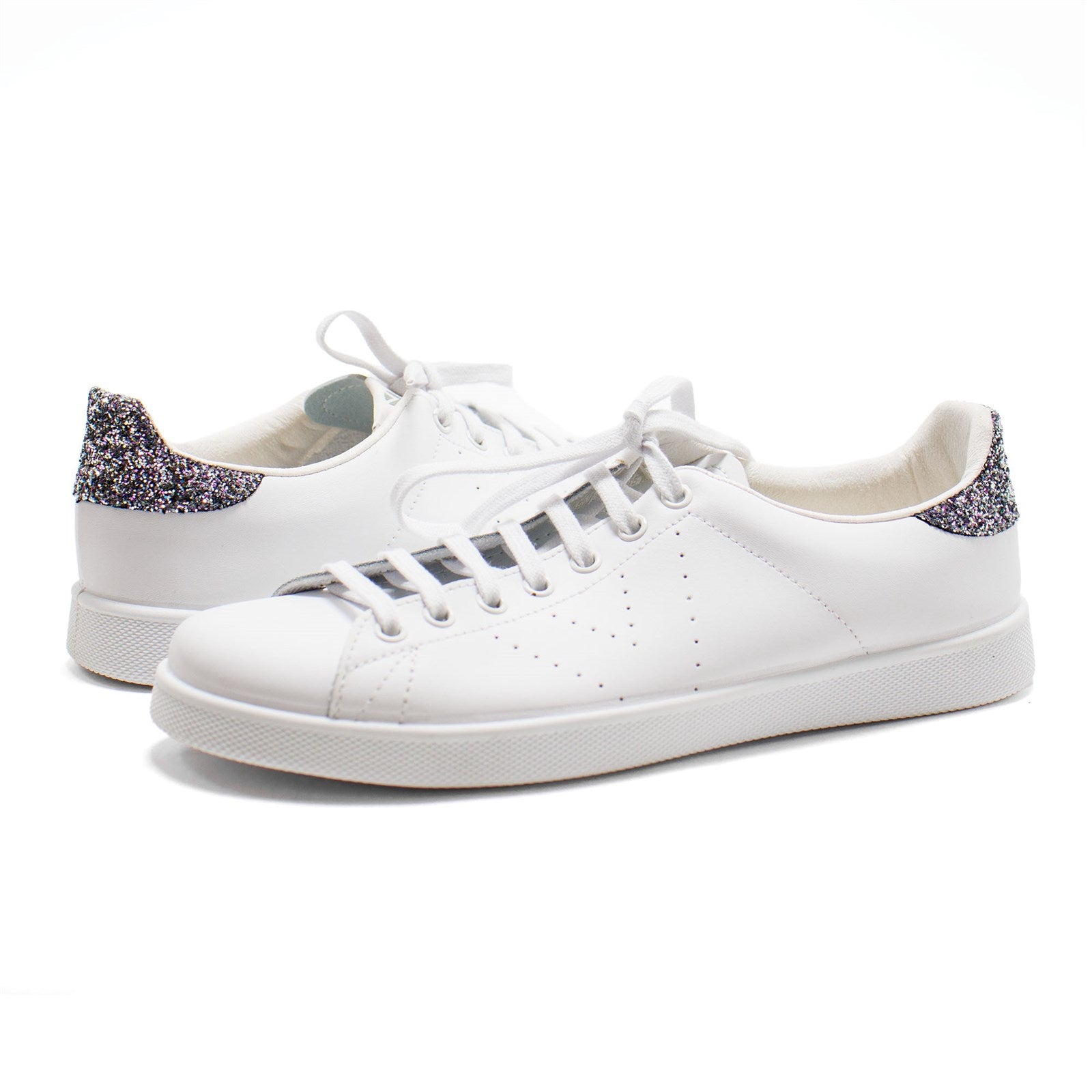 Victoria Women Leather Sneakers With Glitter