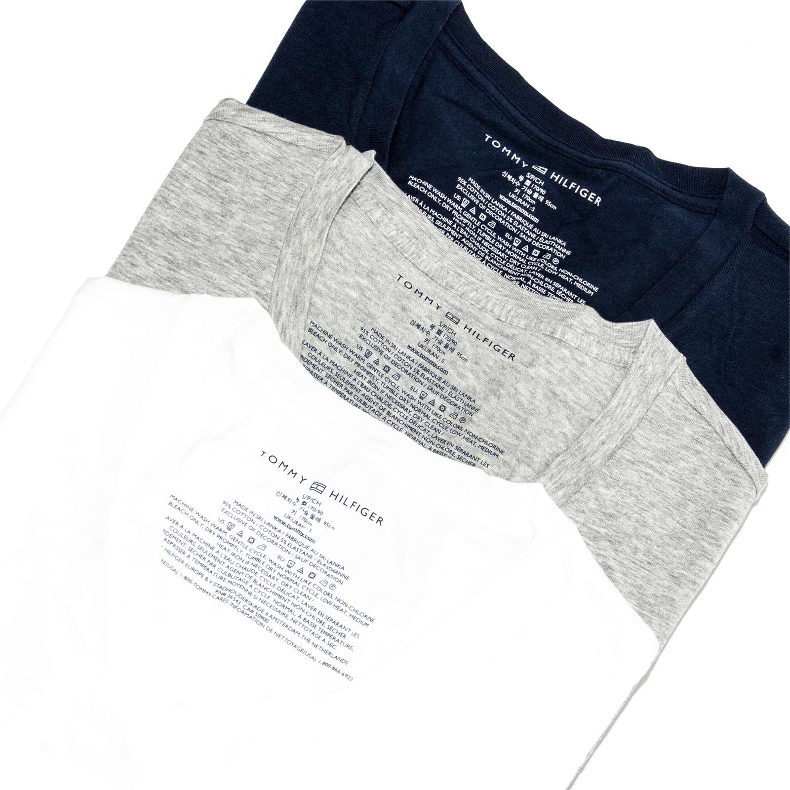 Tommy Hilfiger Men 3 Pack Cotton Stretch Classic V Neck Tee