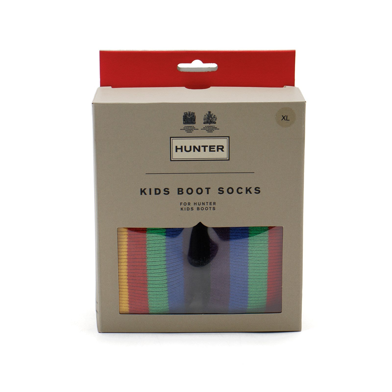 Hunter Boy Kids Recycled Rainbow Stripe Cuff Boot Sock