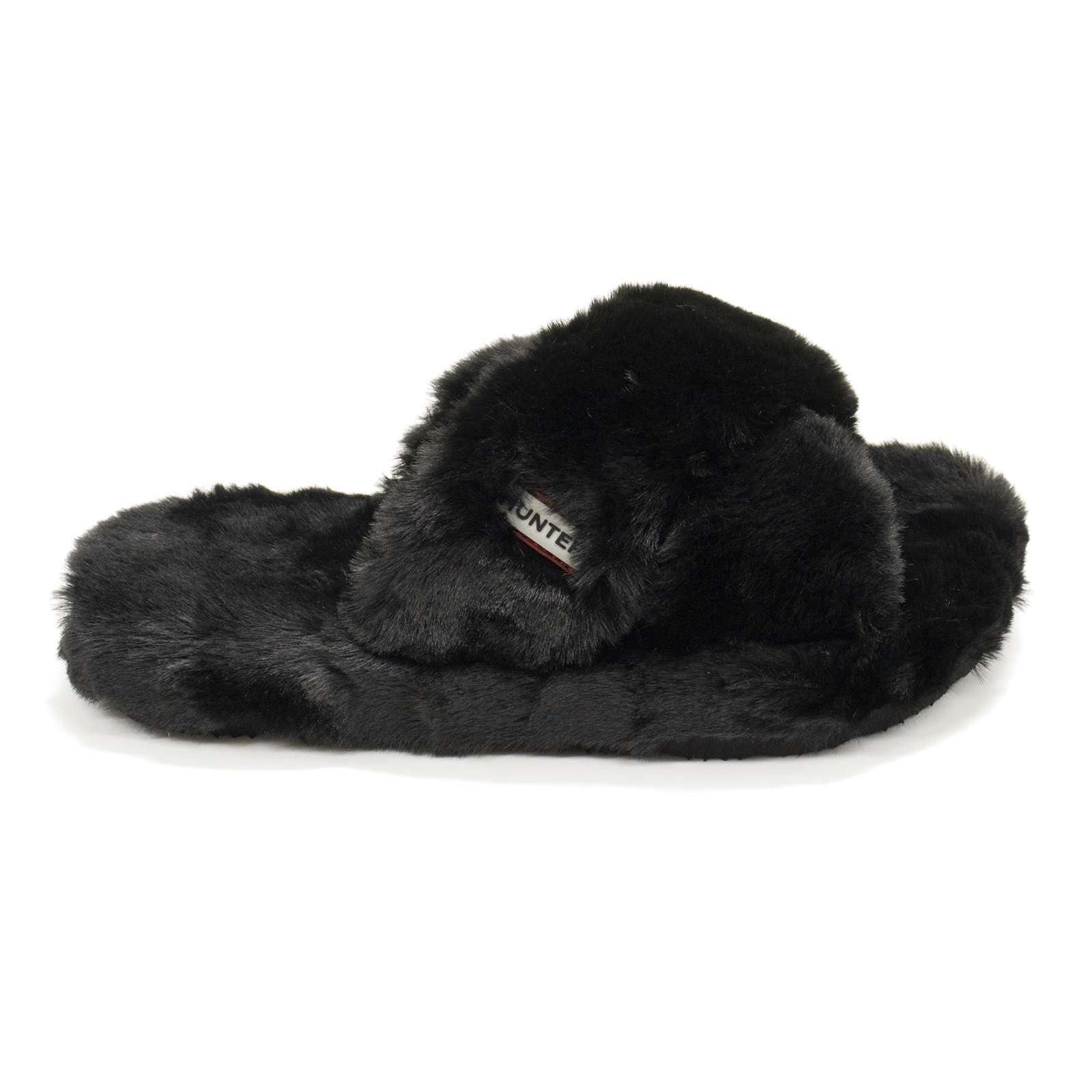 Hunter Women Faux Fur Flatform Crossover Slide