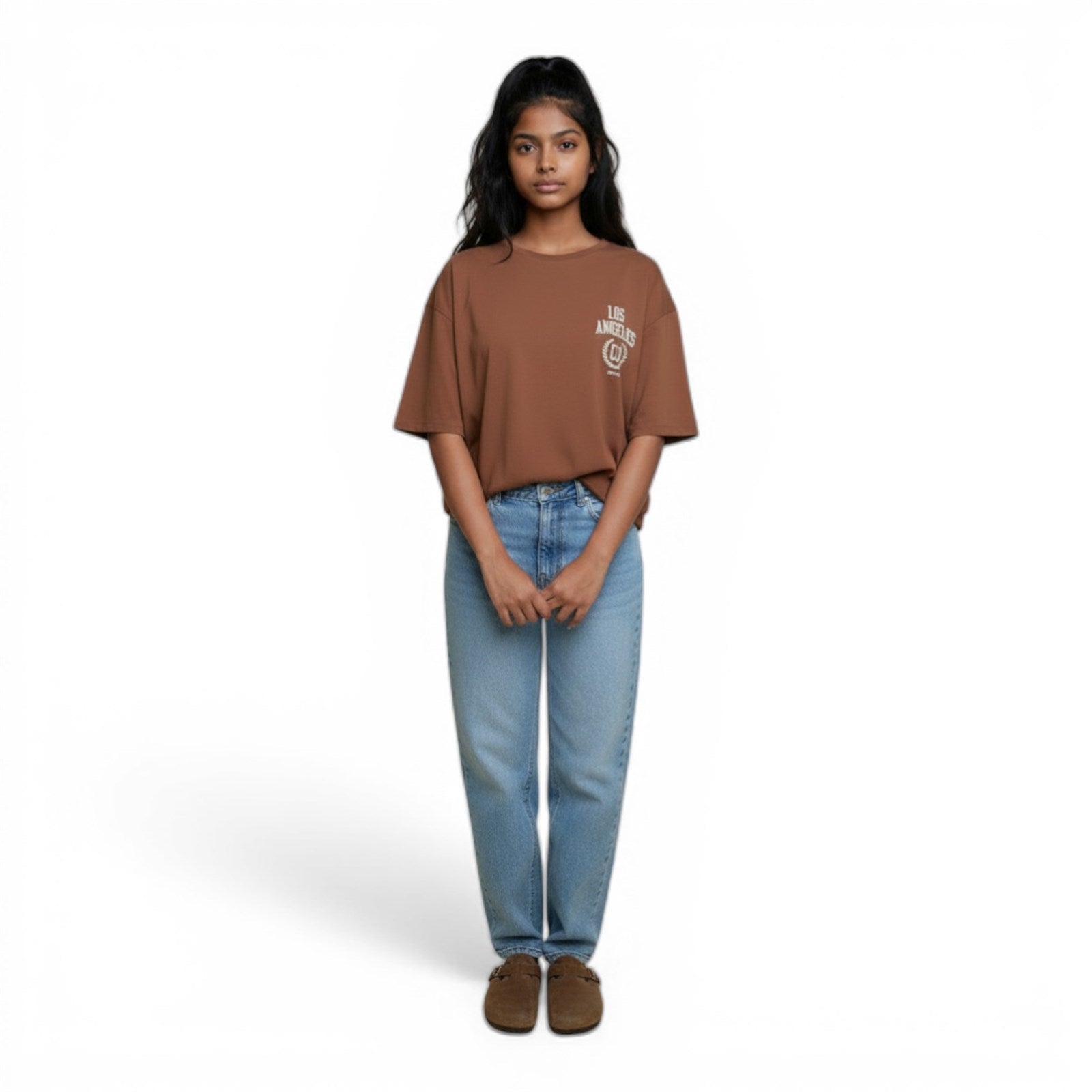 Ambar Women La Logo Relaxed Fit T-Shirt