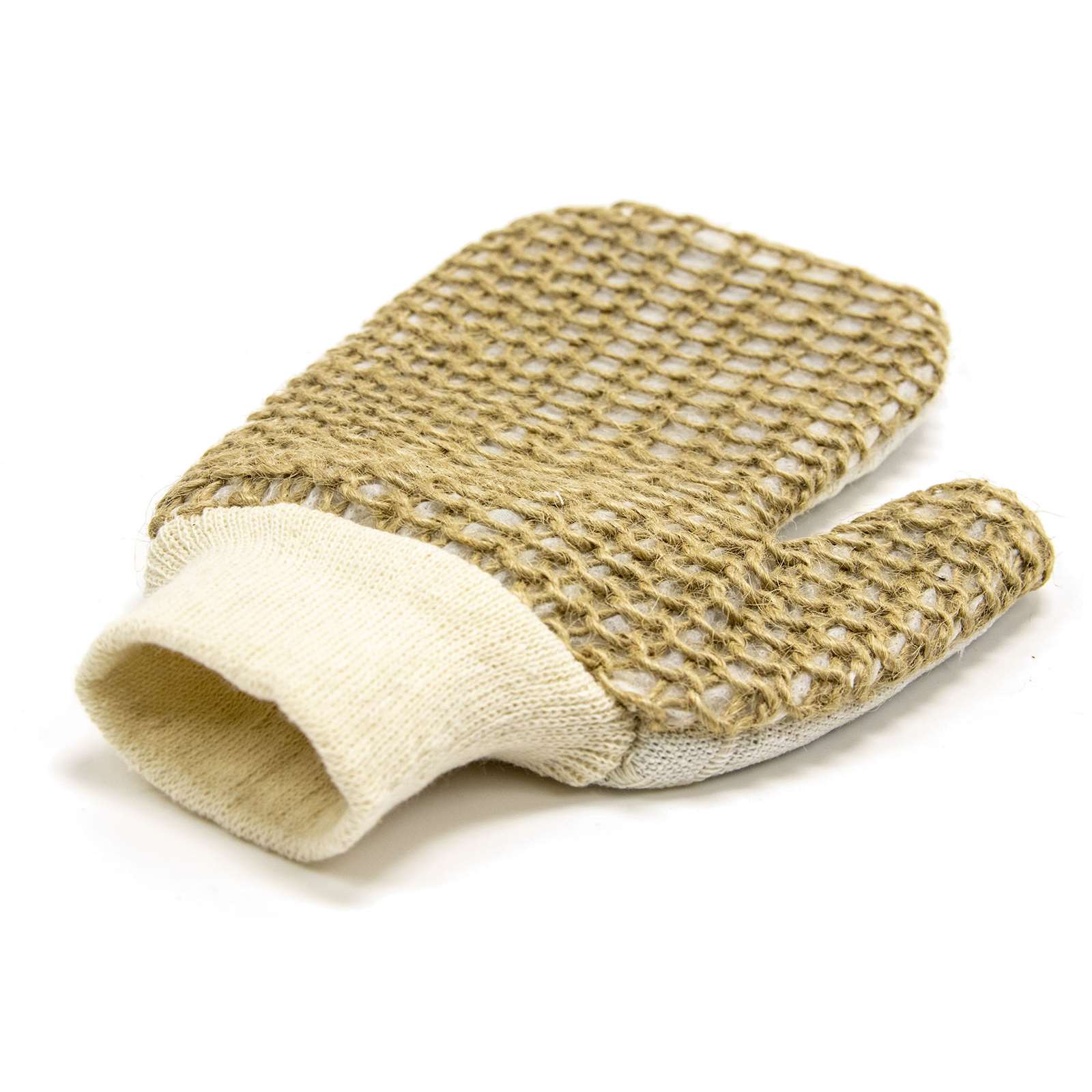 Fe Unisex Jute Weave Gingered Bath Mitten