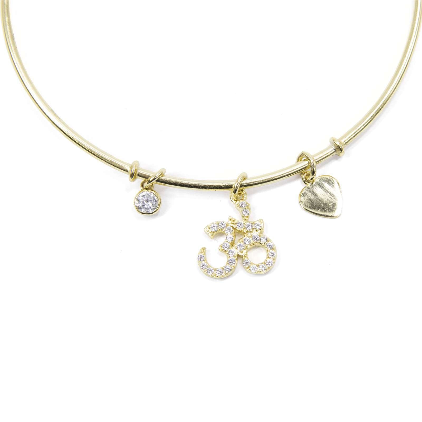 Athra Women Adjustable Om Charm Bangle