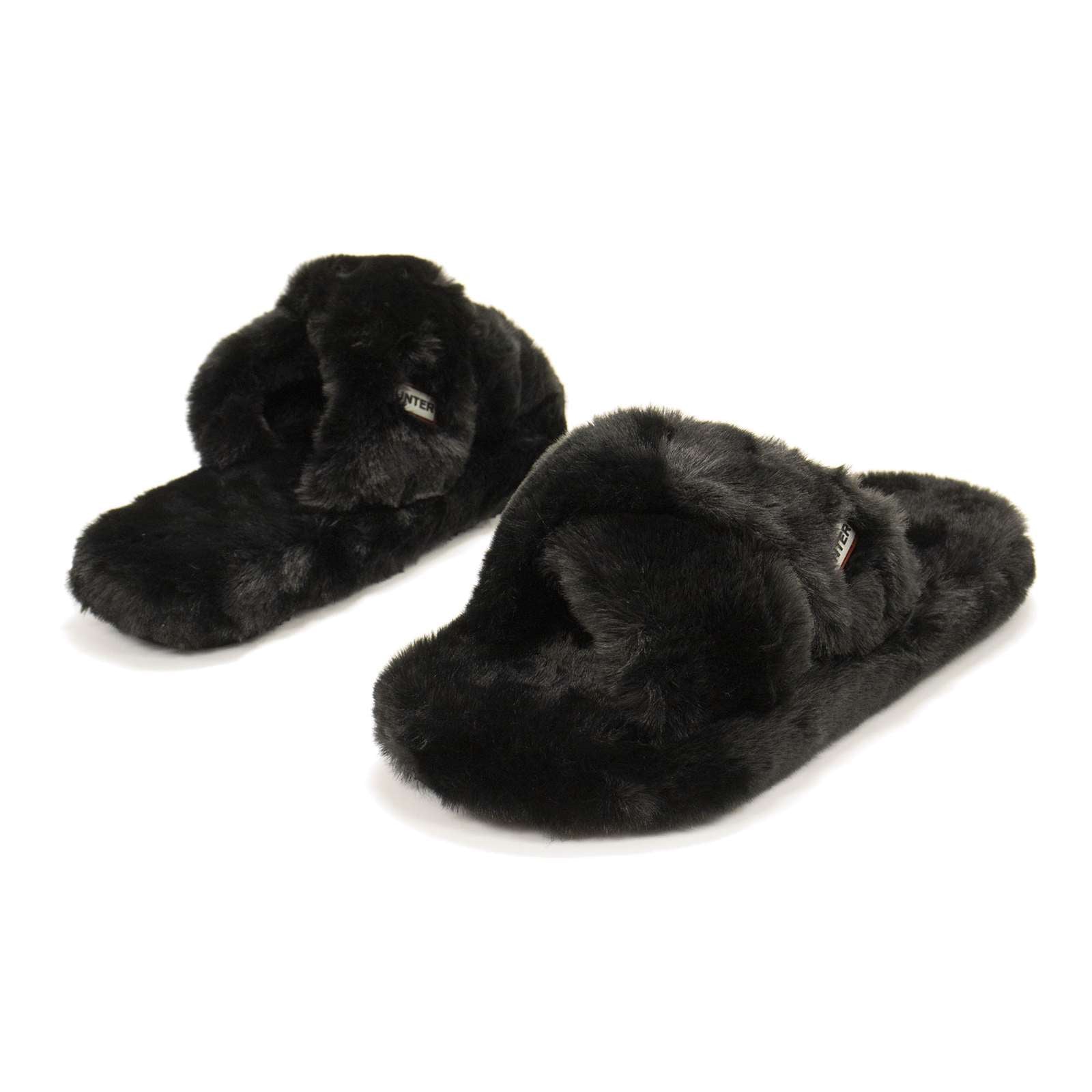 Hunter Women Faux Fur Flatform Crossover Slide