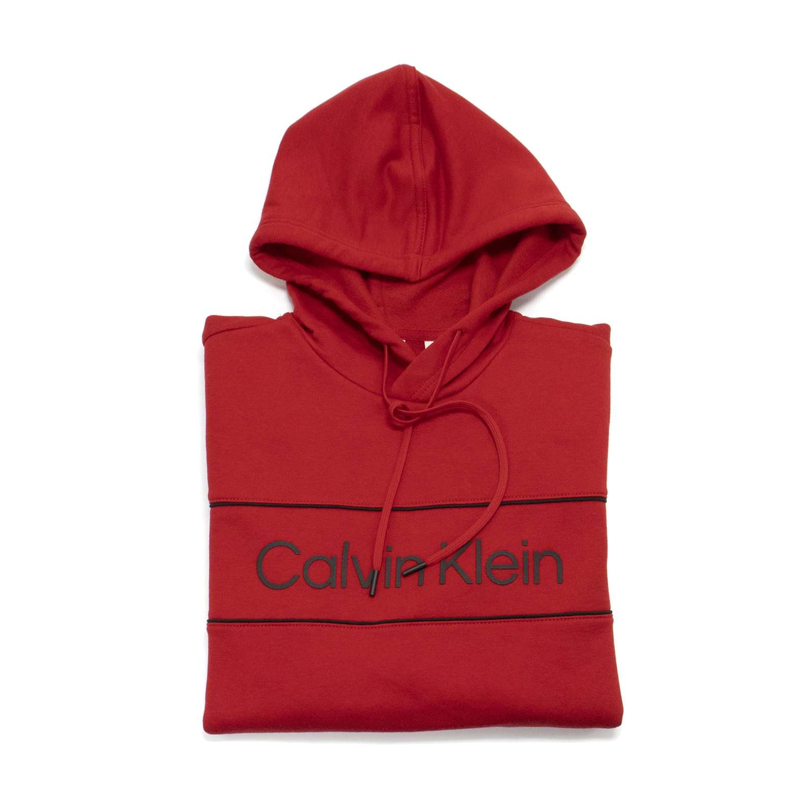 Calvin Klein Men Long Sleeve Iconic Logo Piping Pullover Hoodie