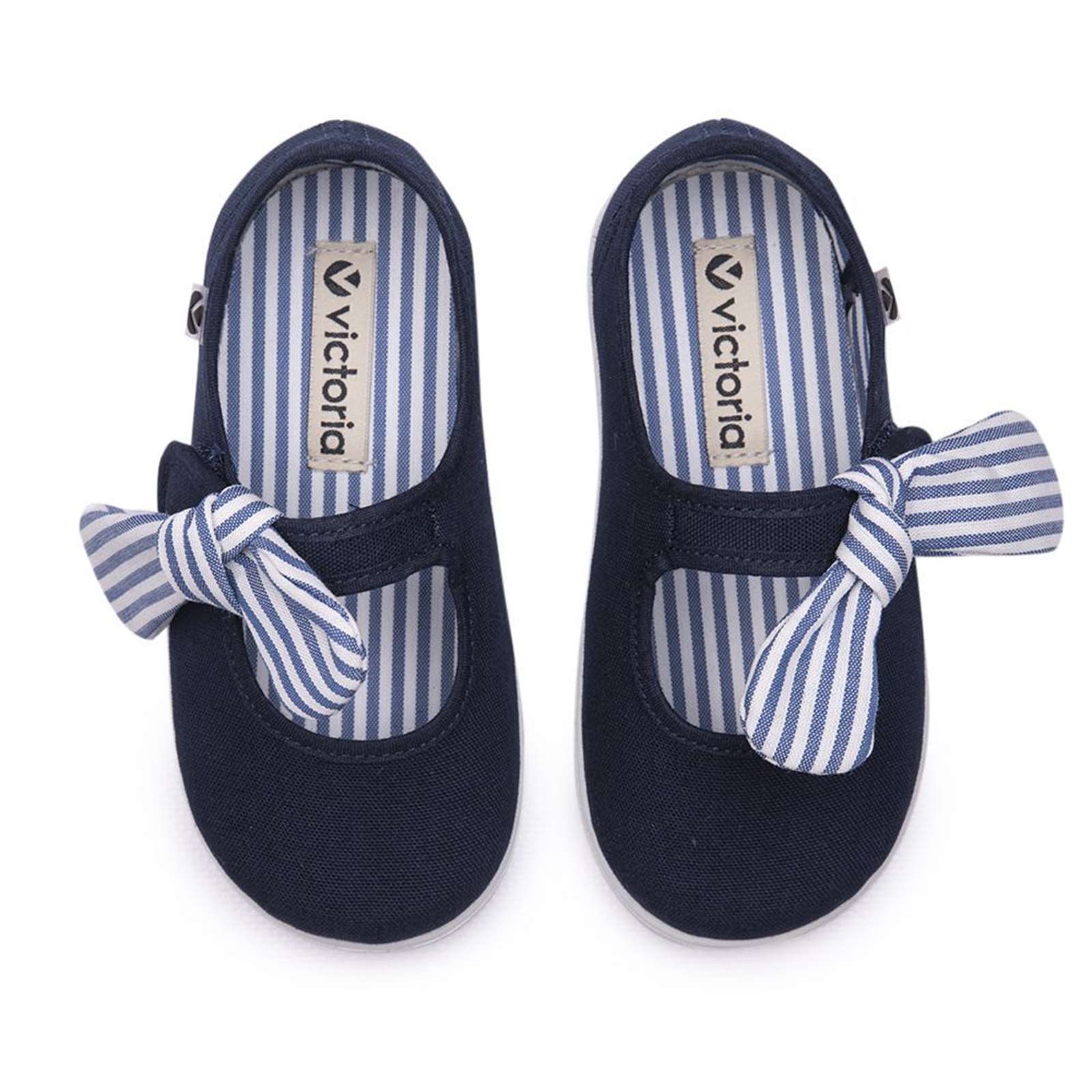 Victoria Girl Slip On Canvas Bow Shoes