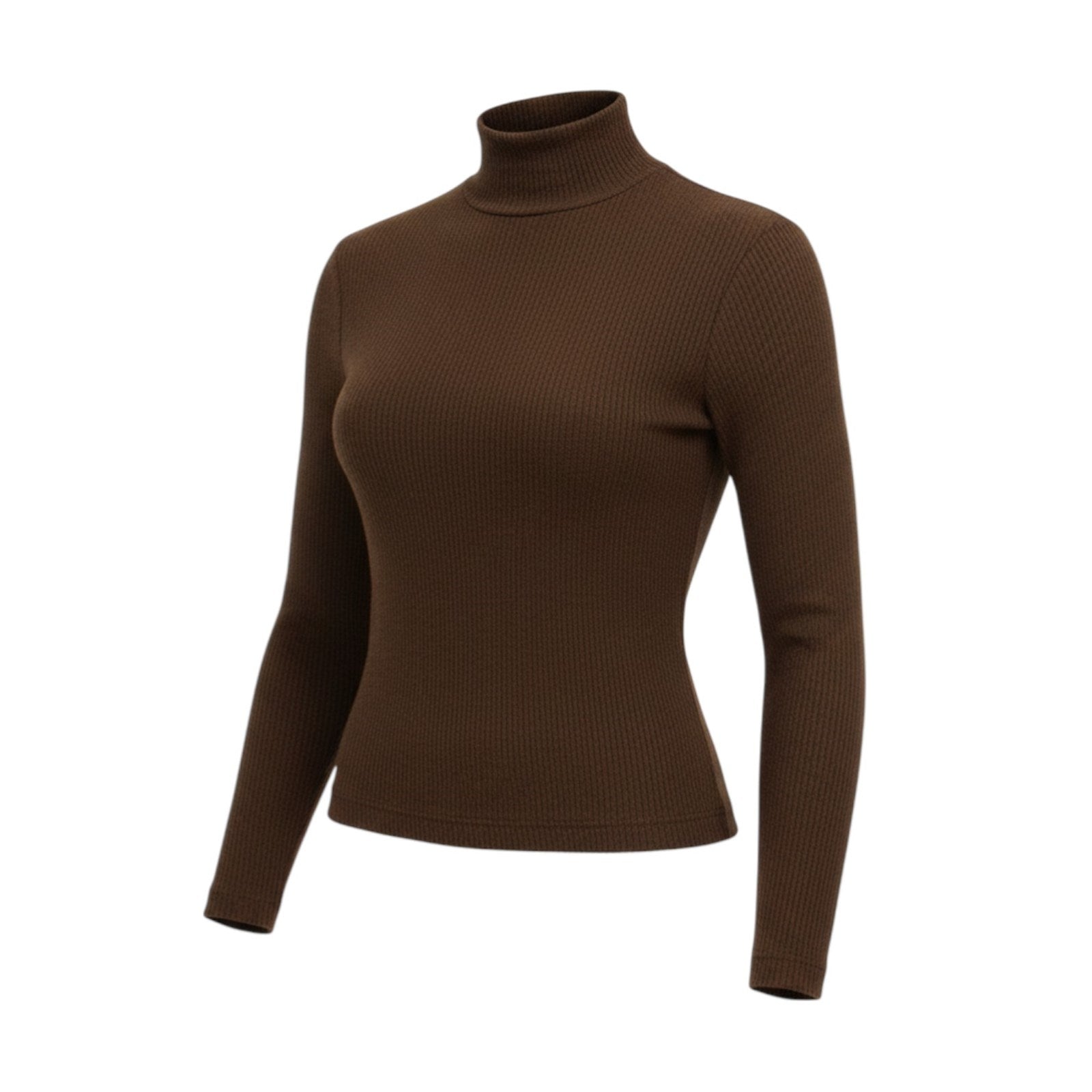 Ambar Women Mock Neck Long Sleeve Fitted Crop Top