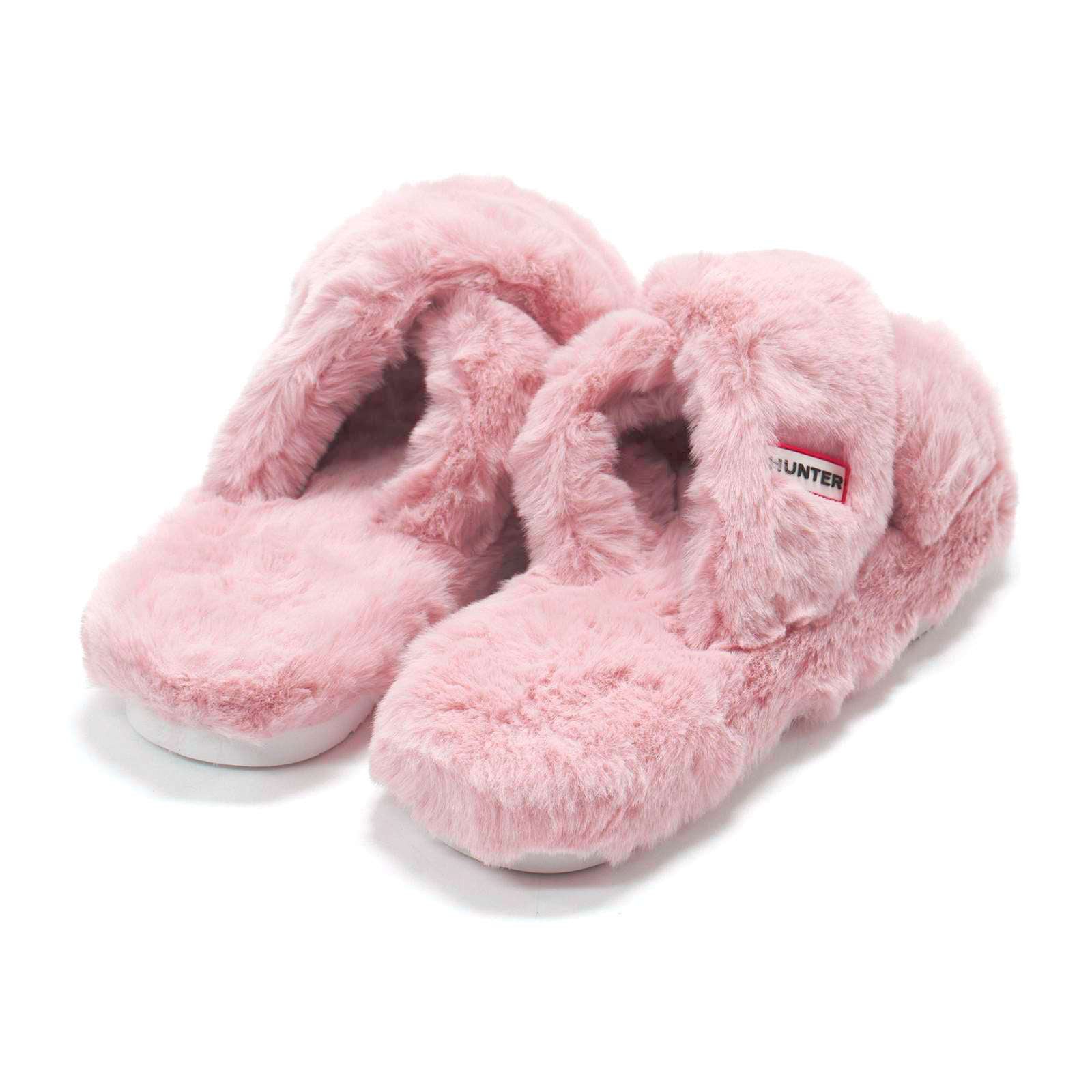 Hunter Women Faux Fur Flatform Crossover Slide