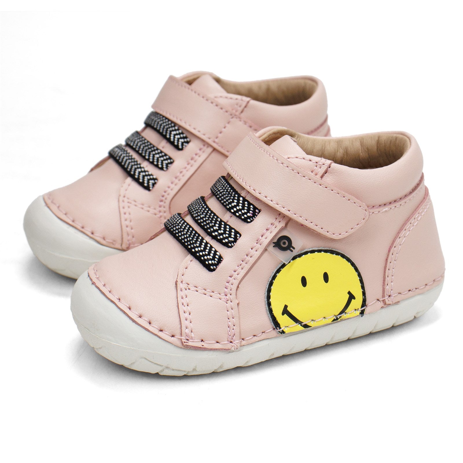 Old Soles Toddler Smiley Pave High-Top Leather Shoe With Hook And Loop Closure