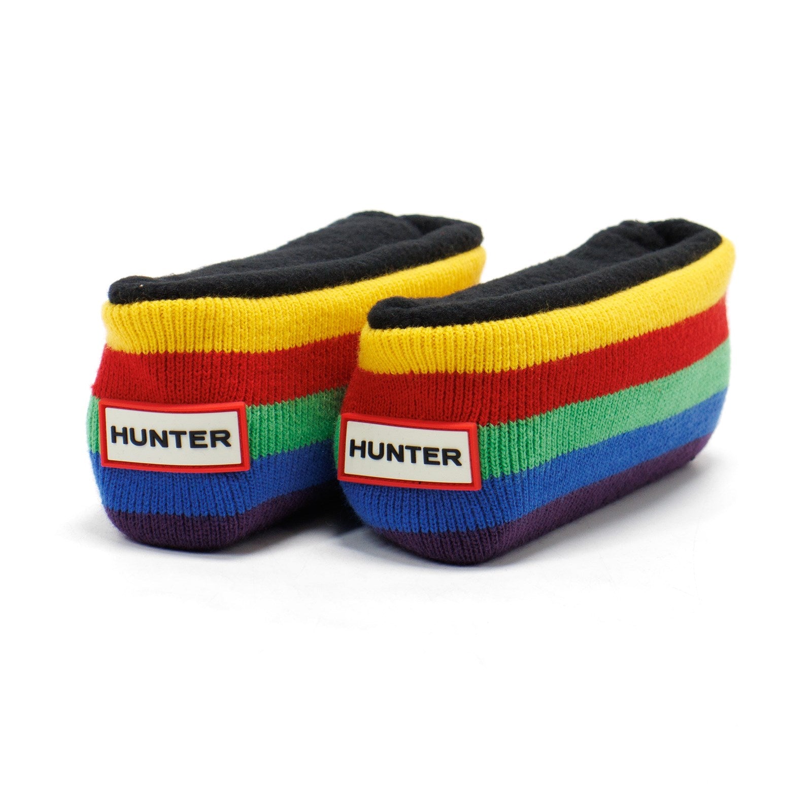 Hunter Boy Kids Recycled Rainbow Stripe Cuff Boot Sock