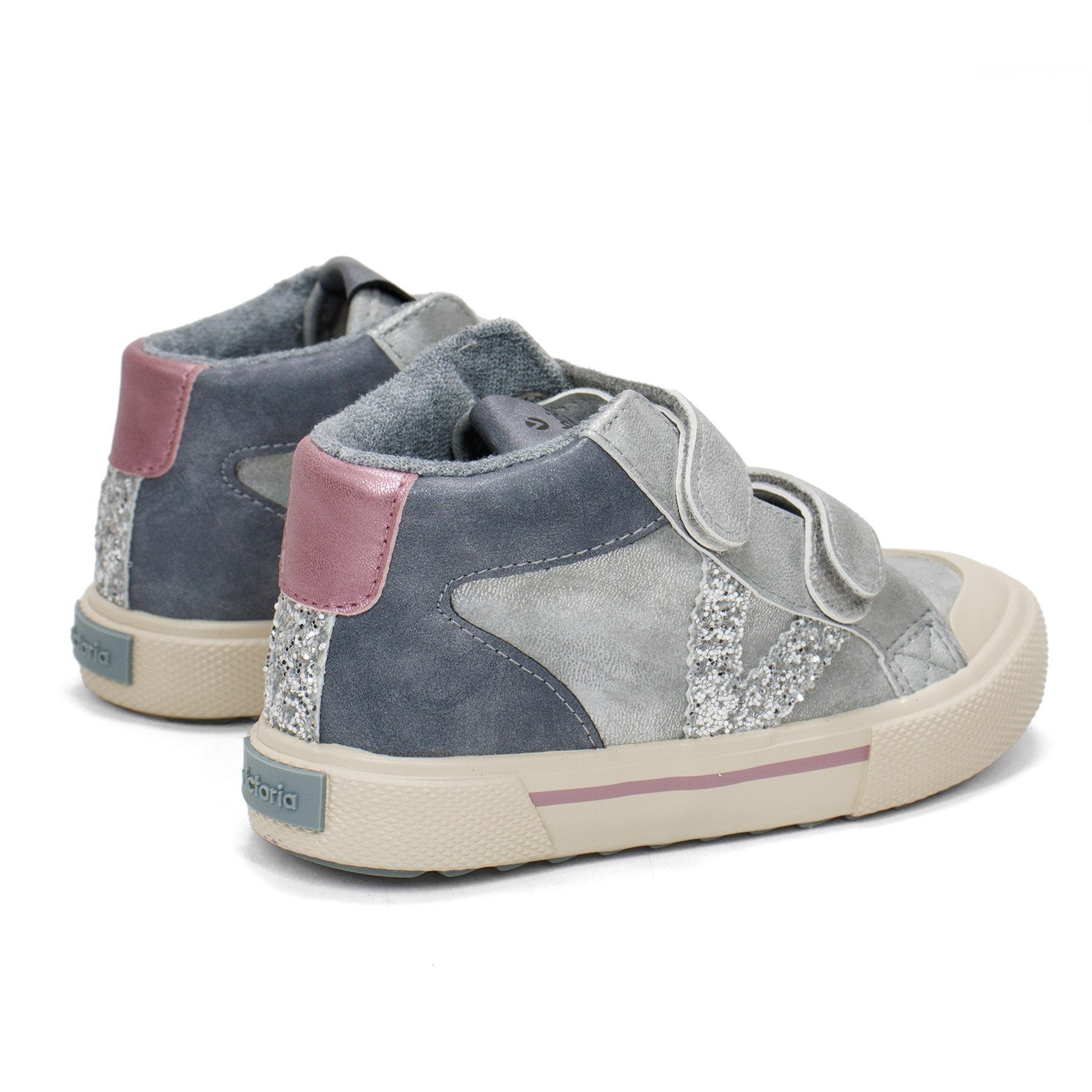 Victoria Girl Tribu Metal Straps Glitter High Top Sneakers