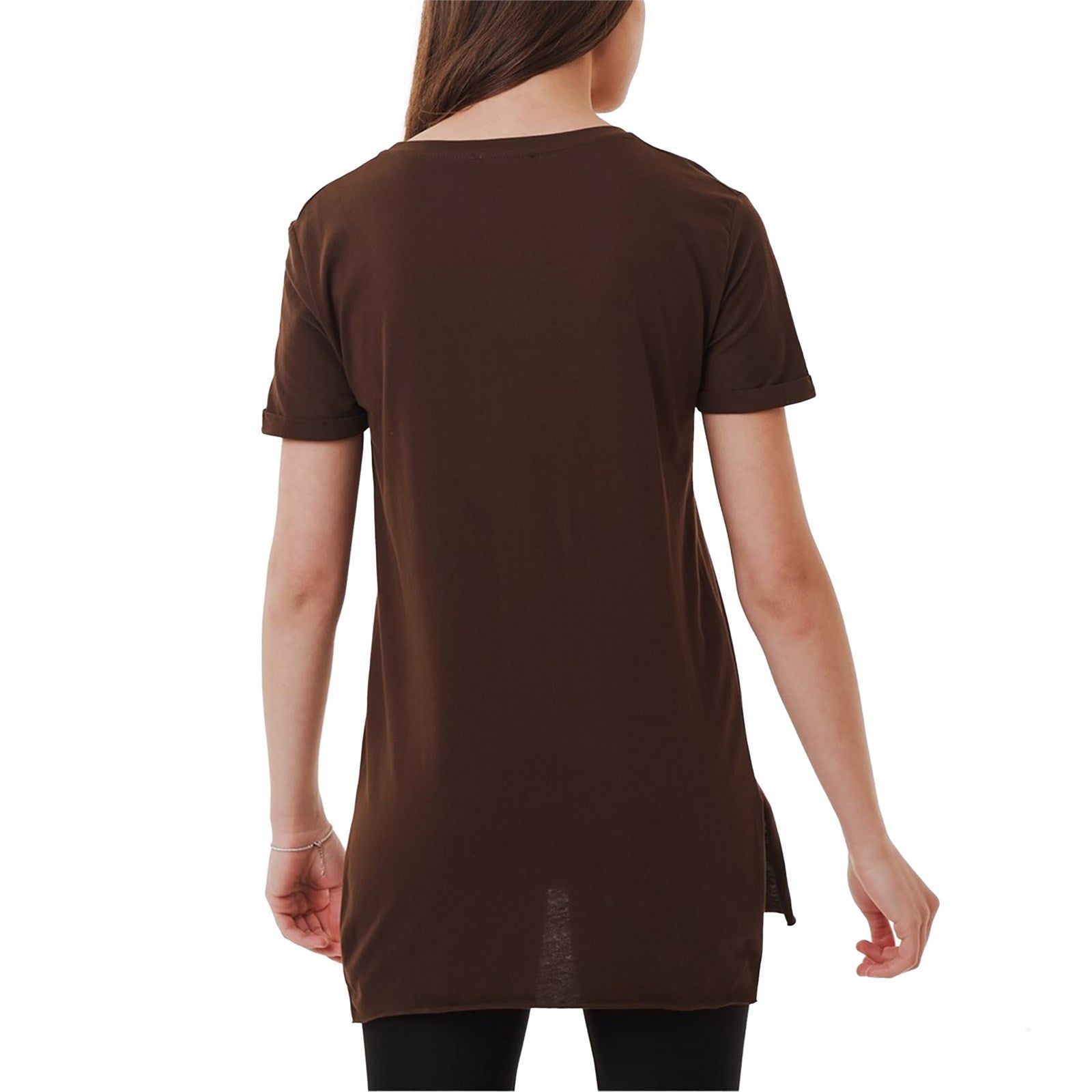 Ambar Women V-Neck Side Slit Cotton Tunic T-Shirt