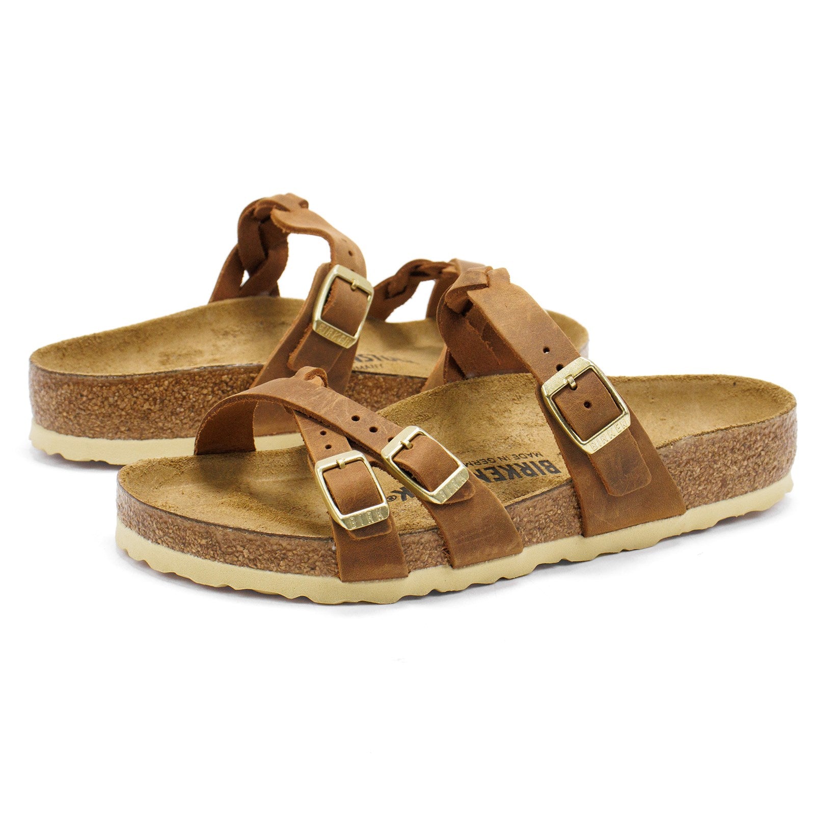 Birkenstock Women Franca Braided Oiled Leather Sandal