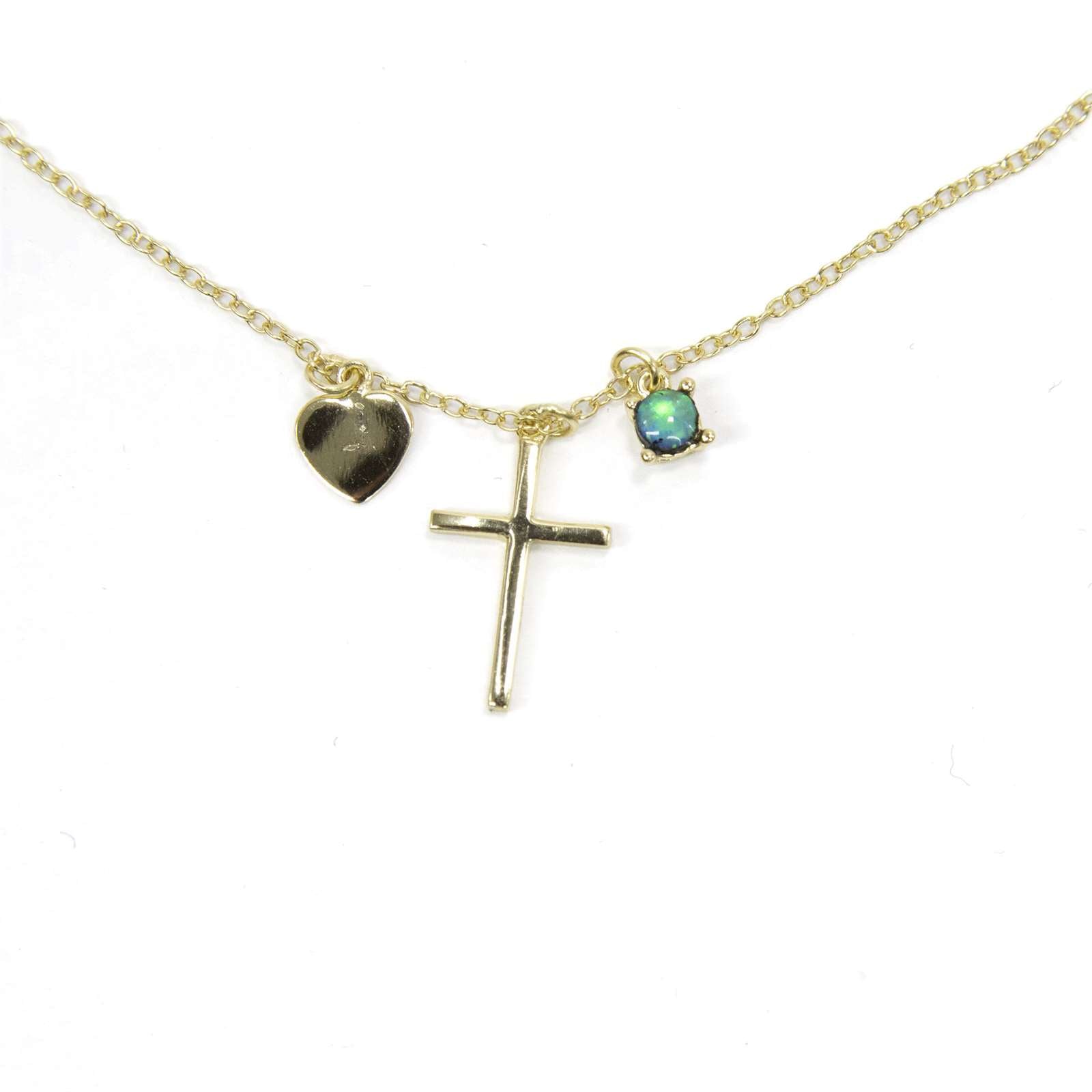 Athra Women Cross-Heart Charm Necklace