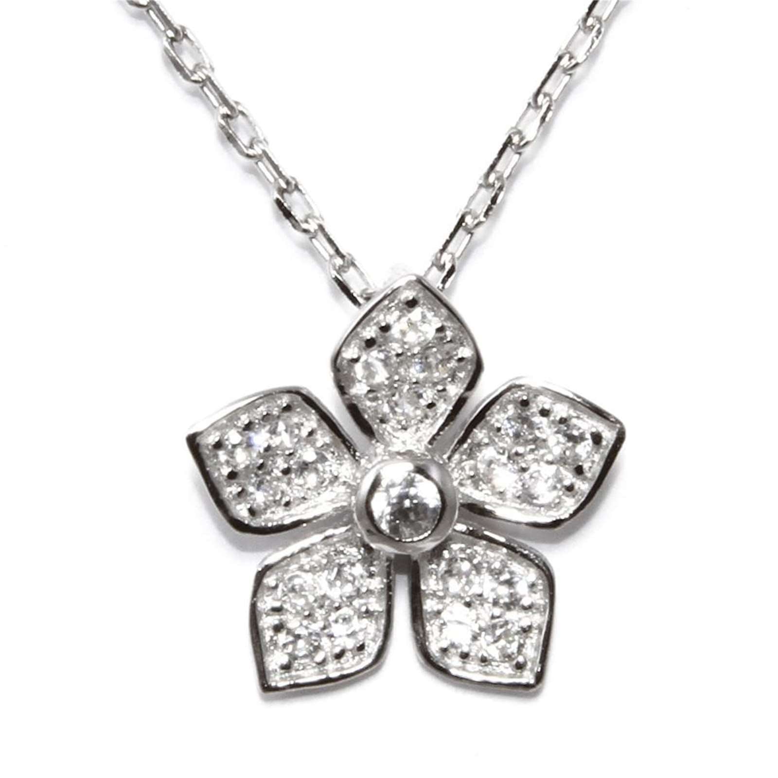 Athra Women Pave Floral Bridal Necklace