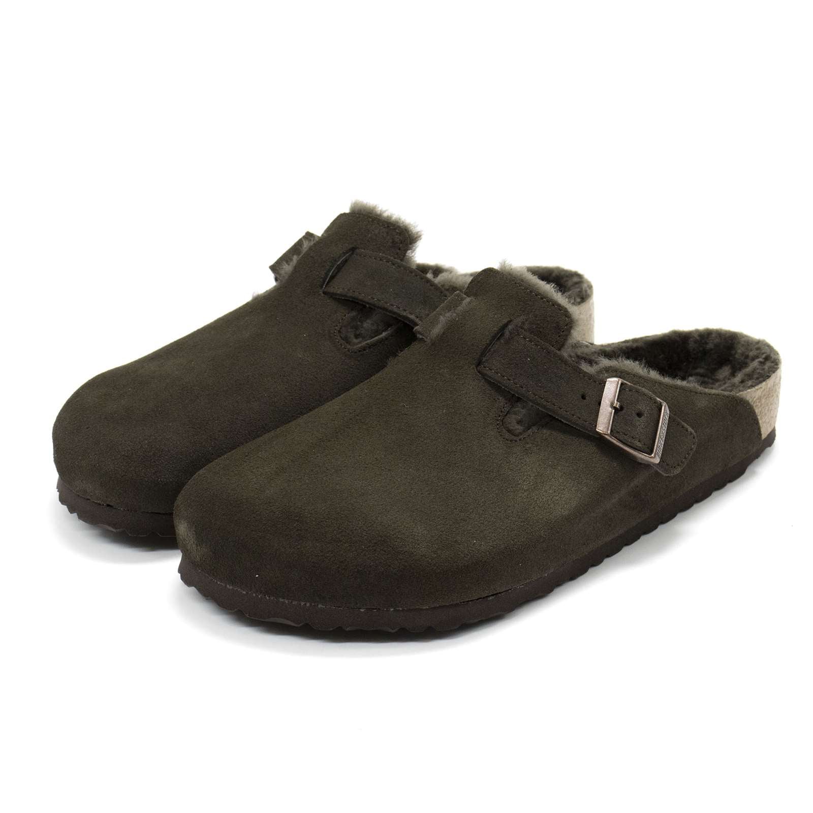 Birkenstock Men Boston Shearling Suede Clogs