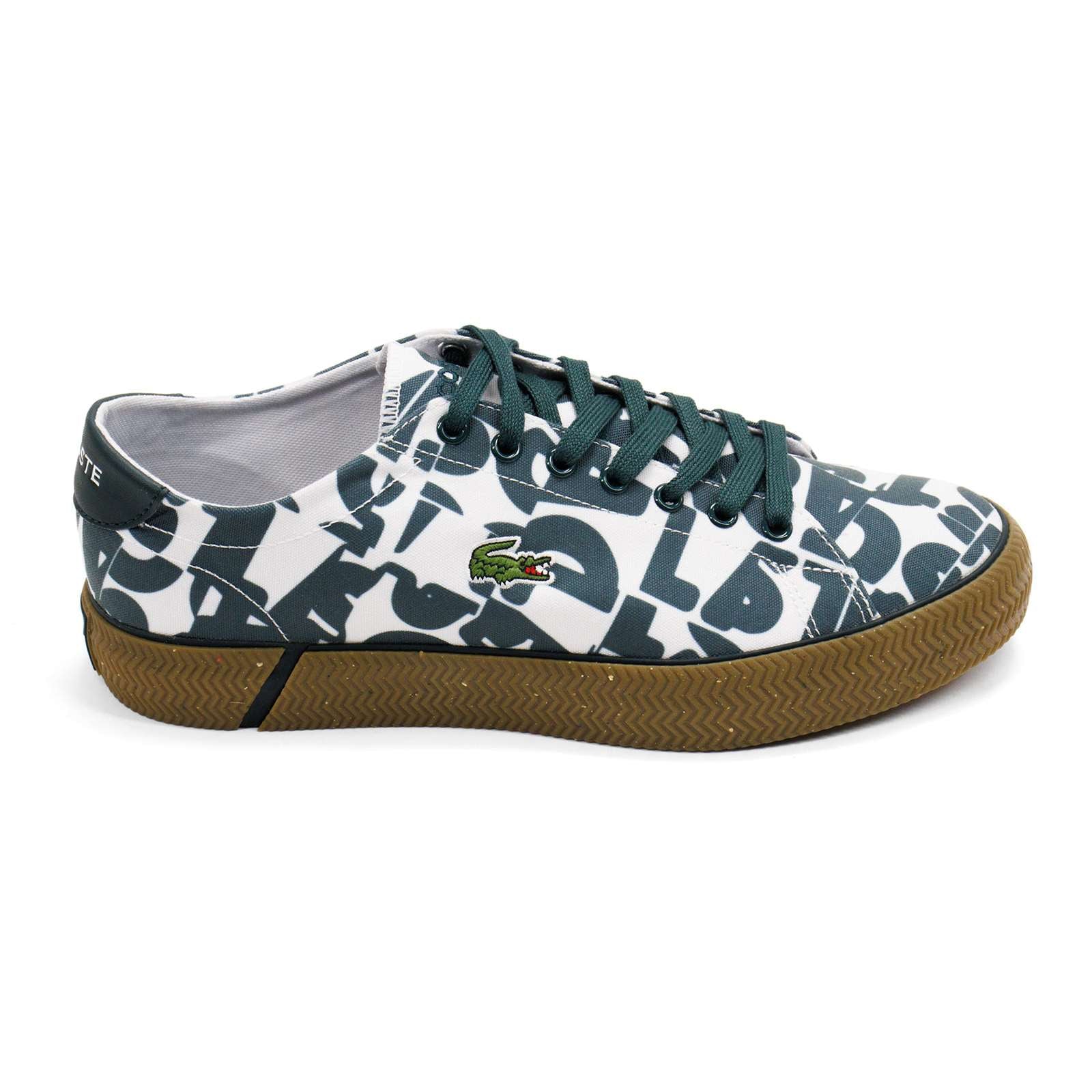 Lacoste Men Gripshot 0722 1 All-Over Print Canvas Casual Sneakers