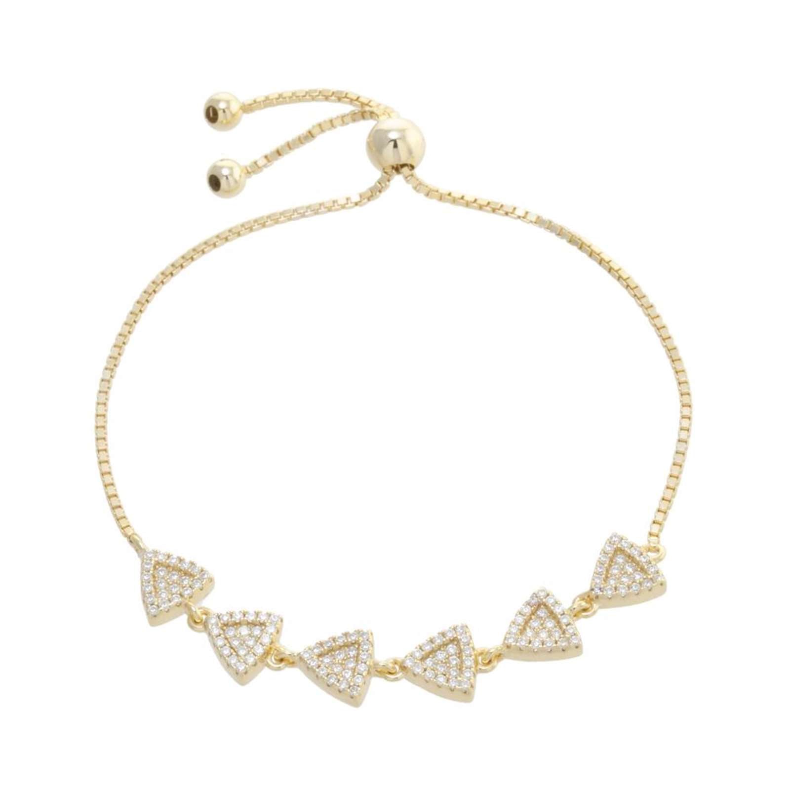 Athra Women Adjustable Multi Triangle Bracelet