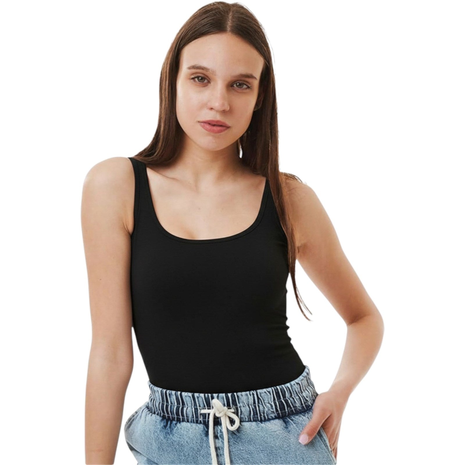 Ambar Women Basic Plain Top With Thick Straps