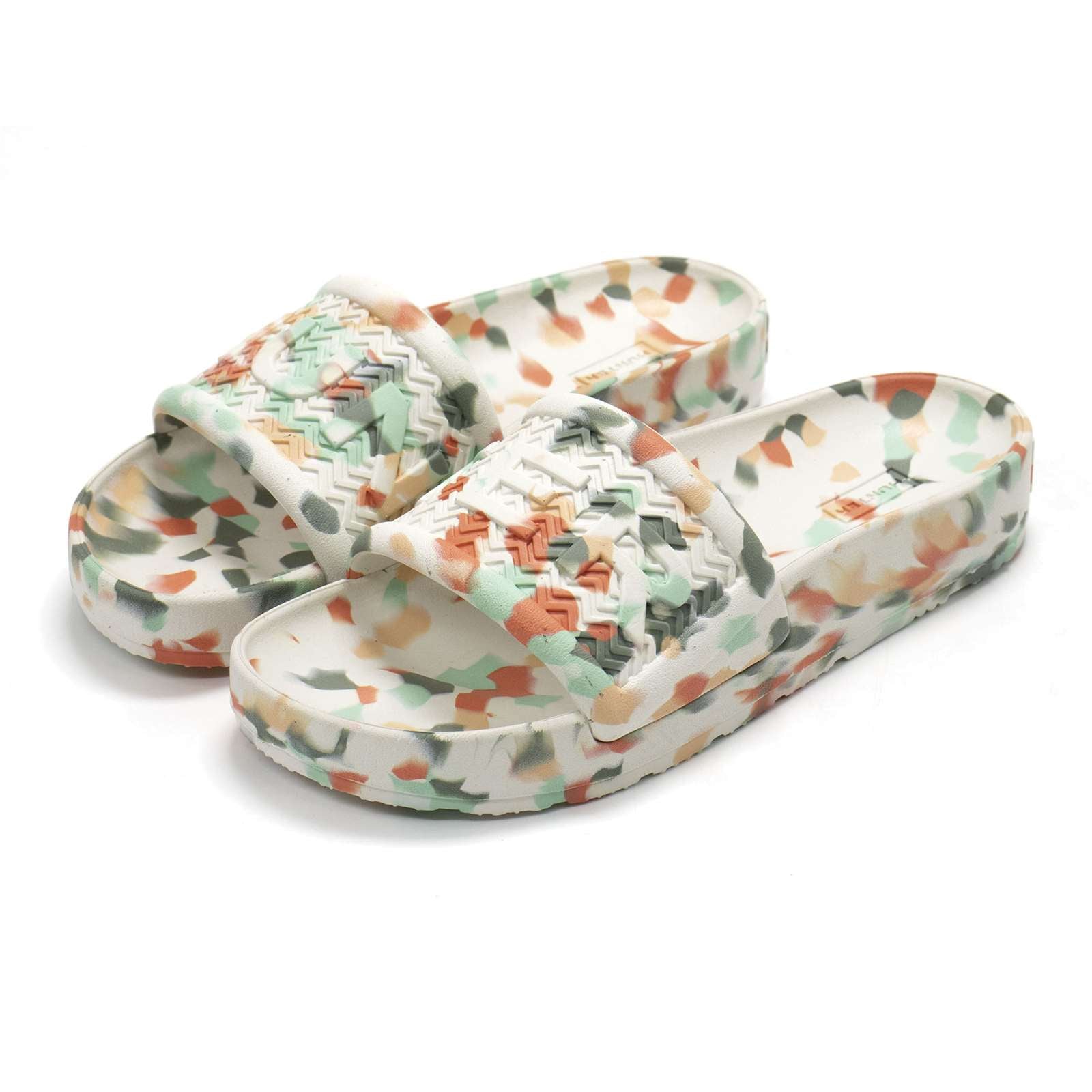 Hunter Women Bloom Algae Marble Slide Sandals