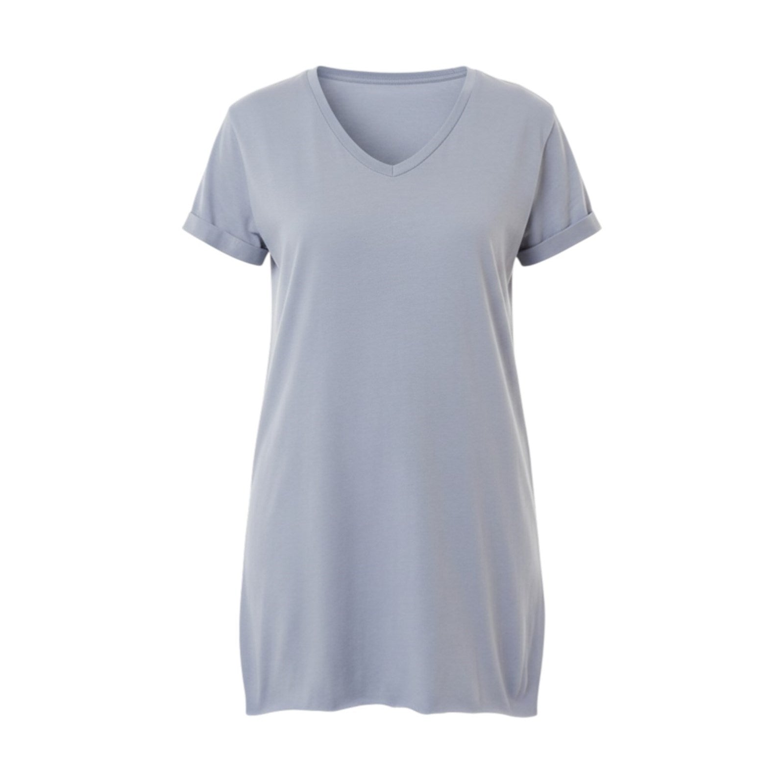 Ambar Women V-Neck Side Slit Cotton Tunic T-Shirt