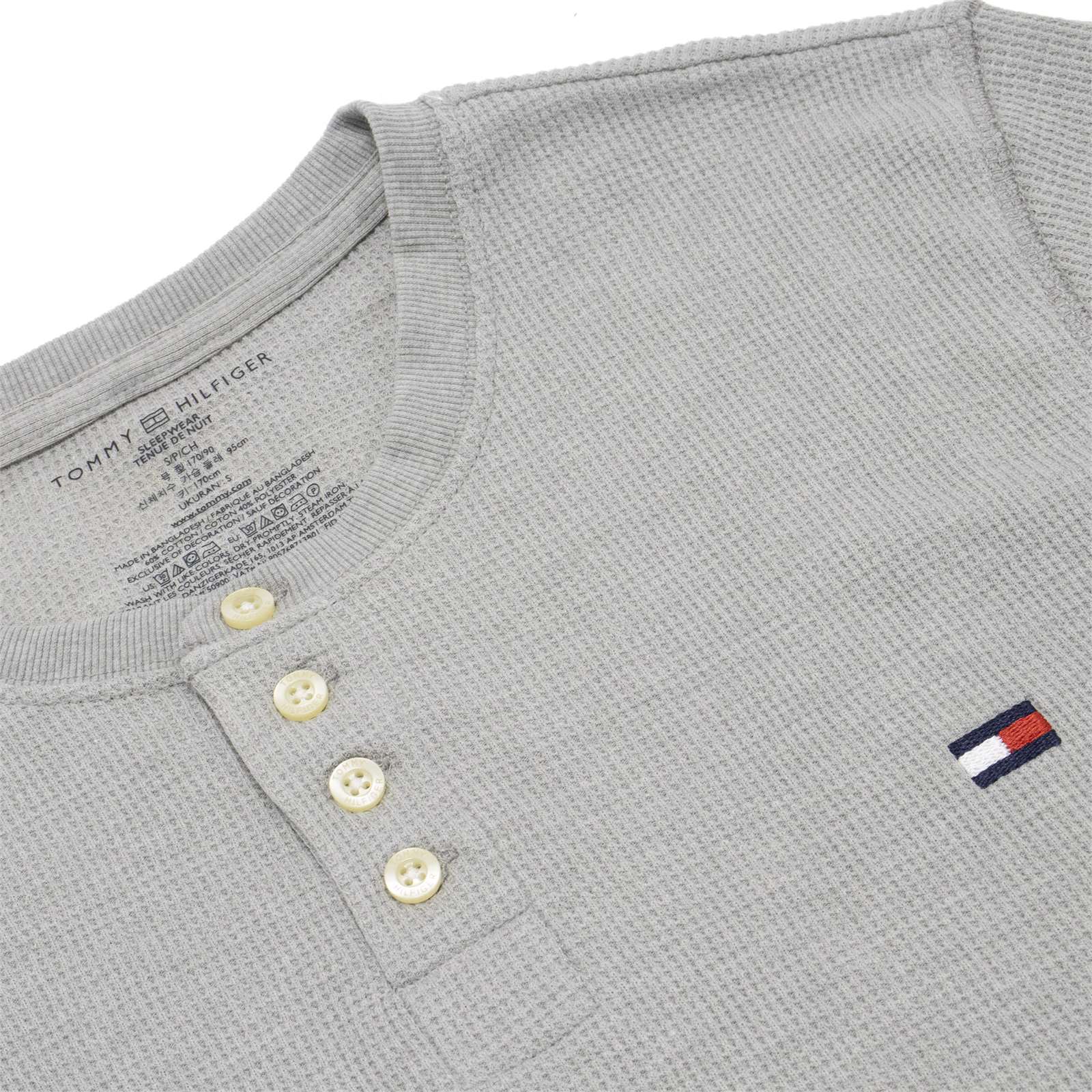 Tommy Hilfiger Men Waffle Lounge Long Sleeve Henley