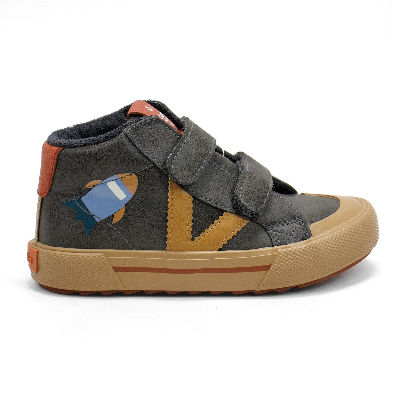 Victoria Boy Tribu Faux Leather Straps And Space Print Sneakers