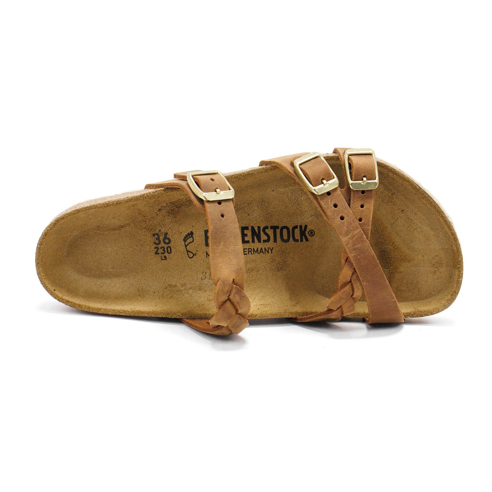 Birkenstock Women Franca Braided Oiled Leather Sandal