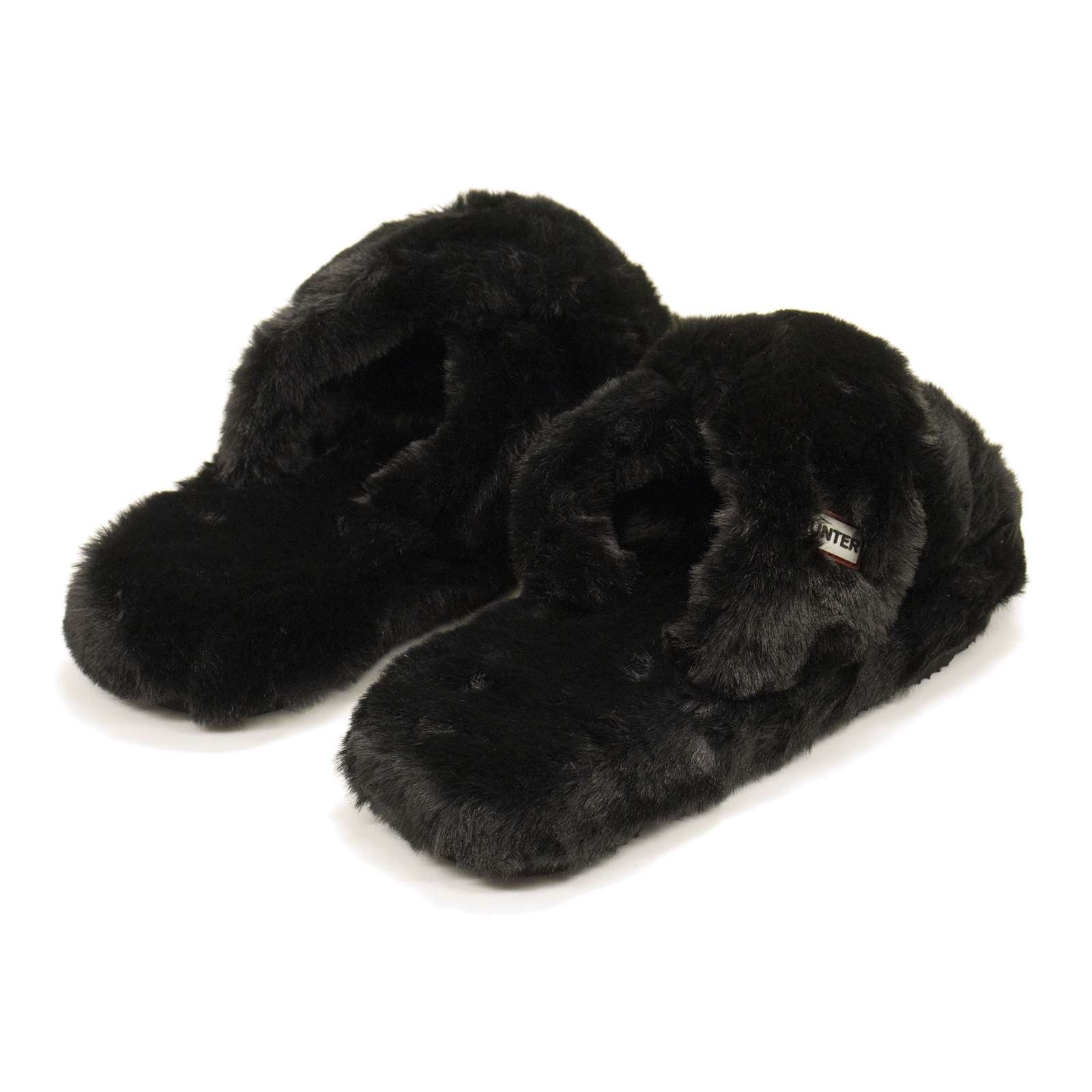 Hunter Women Faux Fur Flatform Crossover Slide