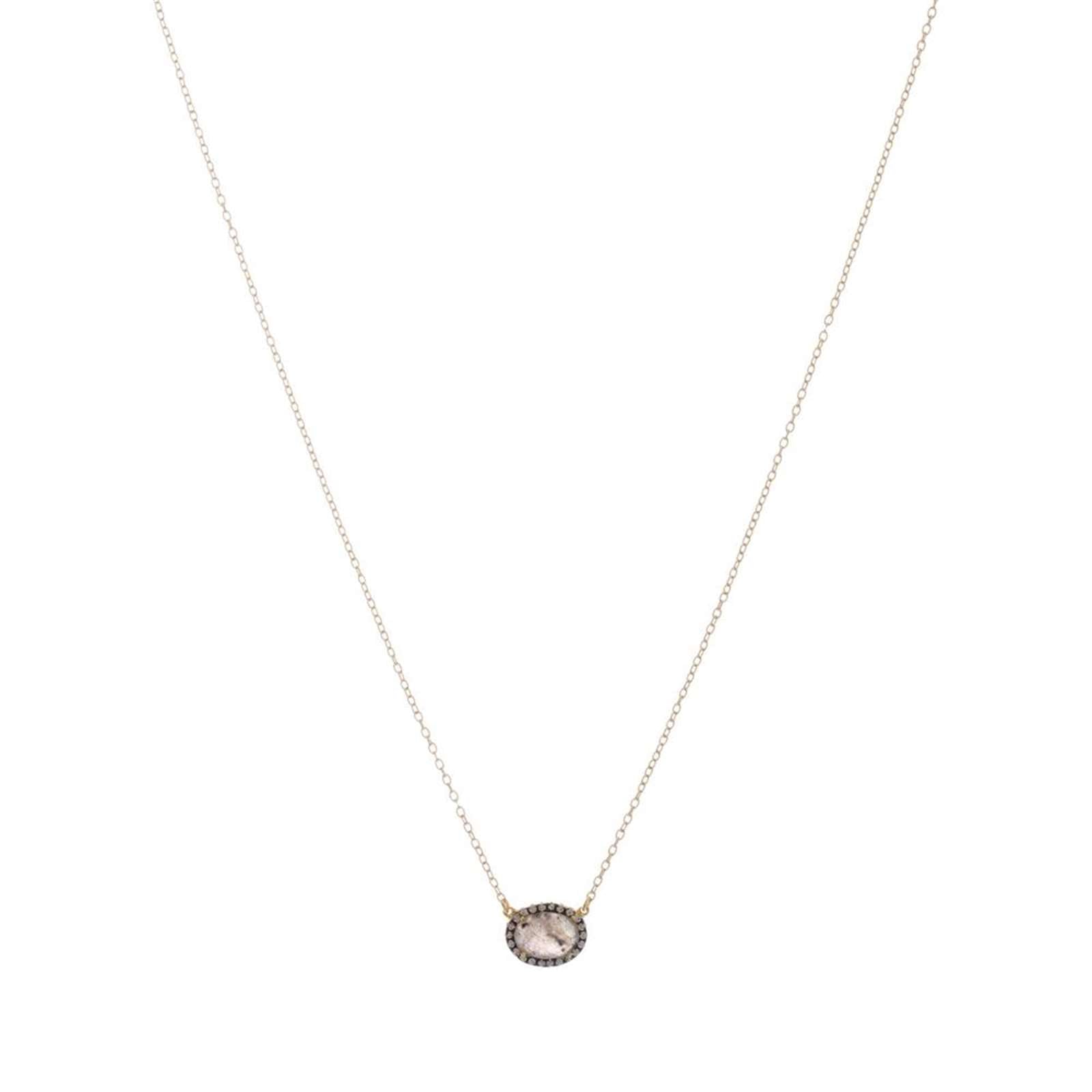 Athra Women Faceted Oval Necklace With Extension