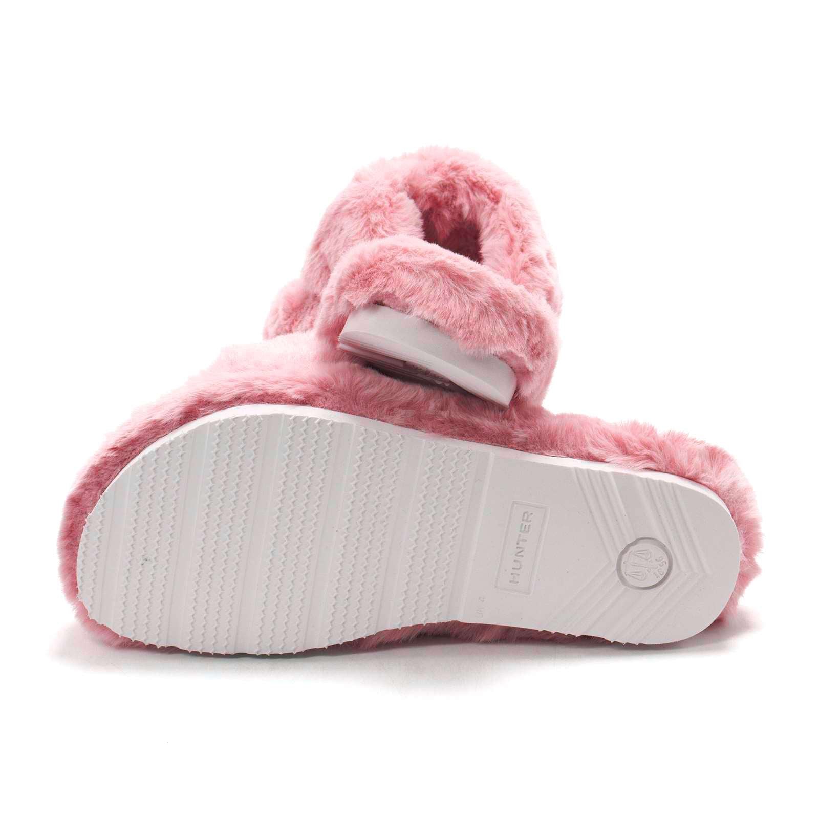 Hunter Women Faux Fur Flatform Crossover Slide