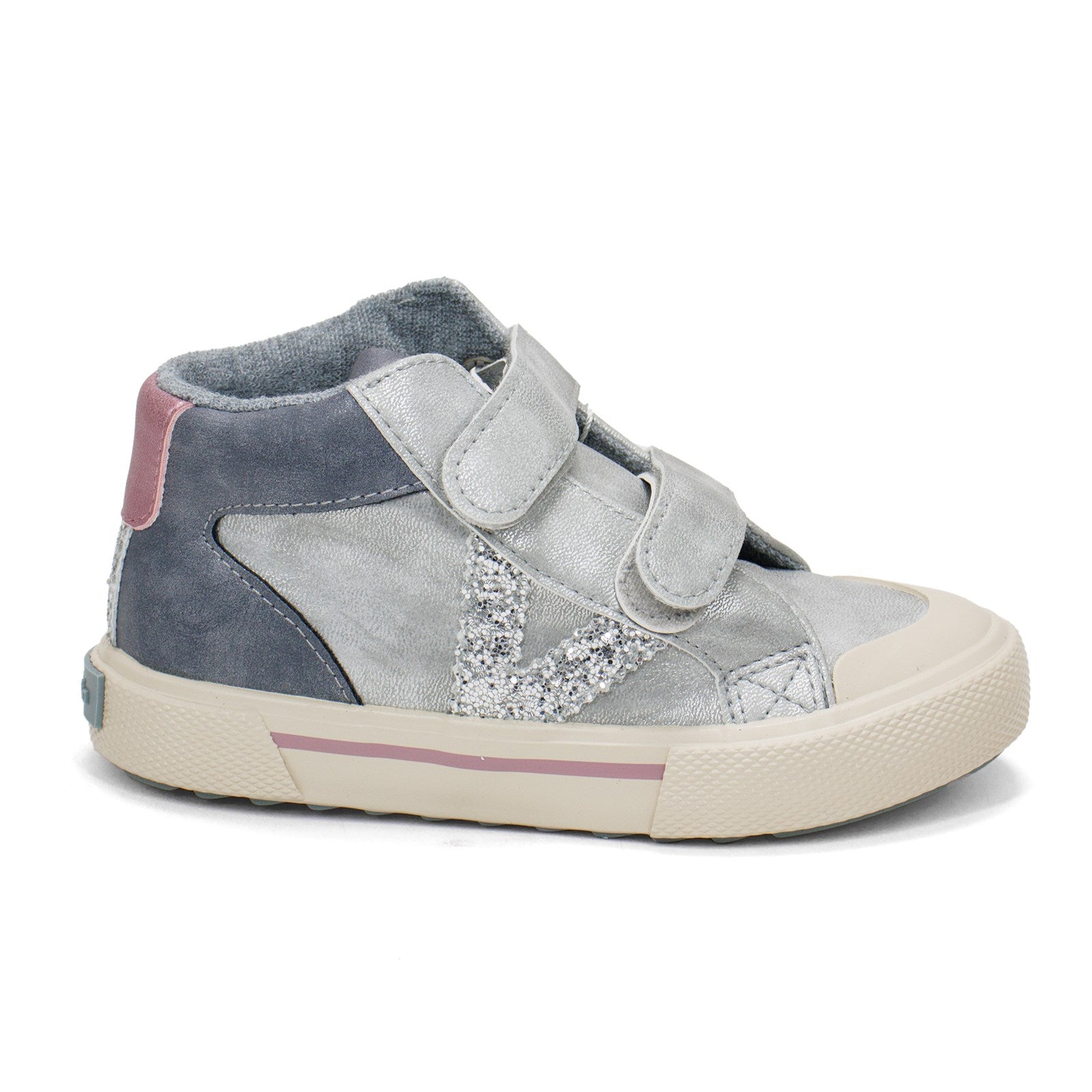 Victoria Toddler Tribu Metal Straps Glitter High Top Sneakers