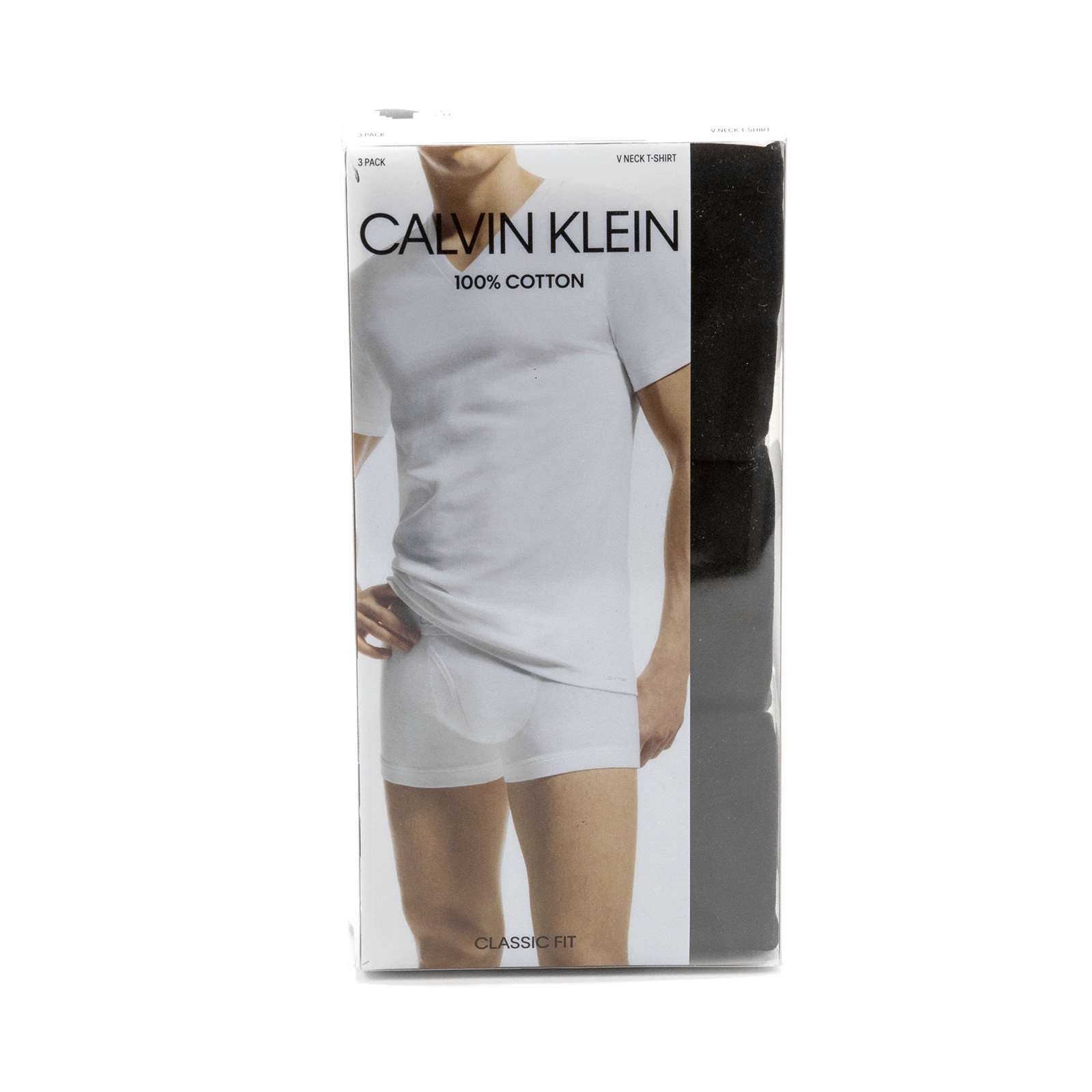 Calvin Klein Men Cotton Classic Fit 3-Pack V-Neck T-Shirt