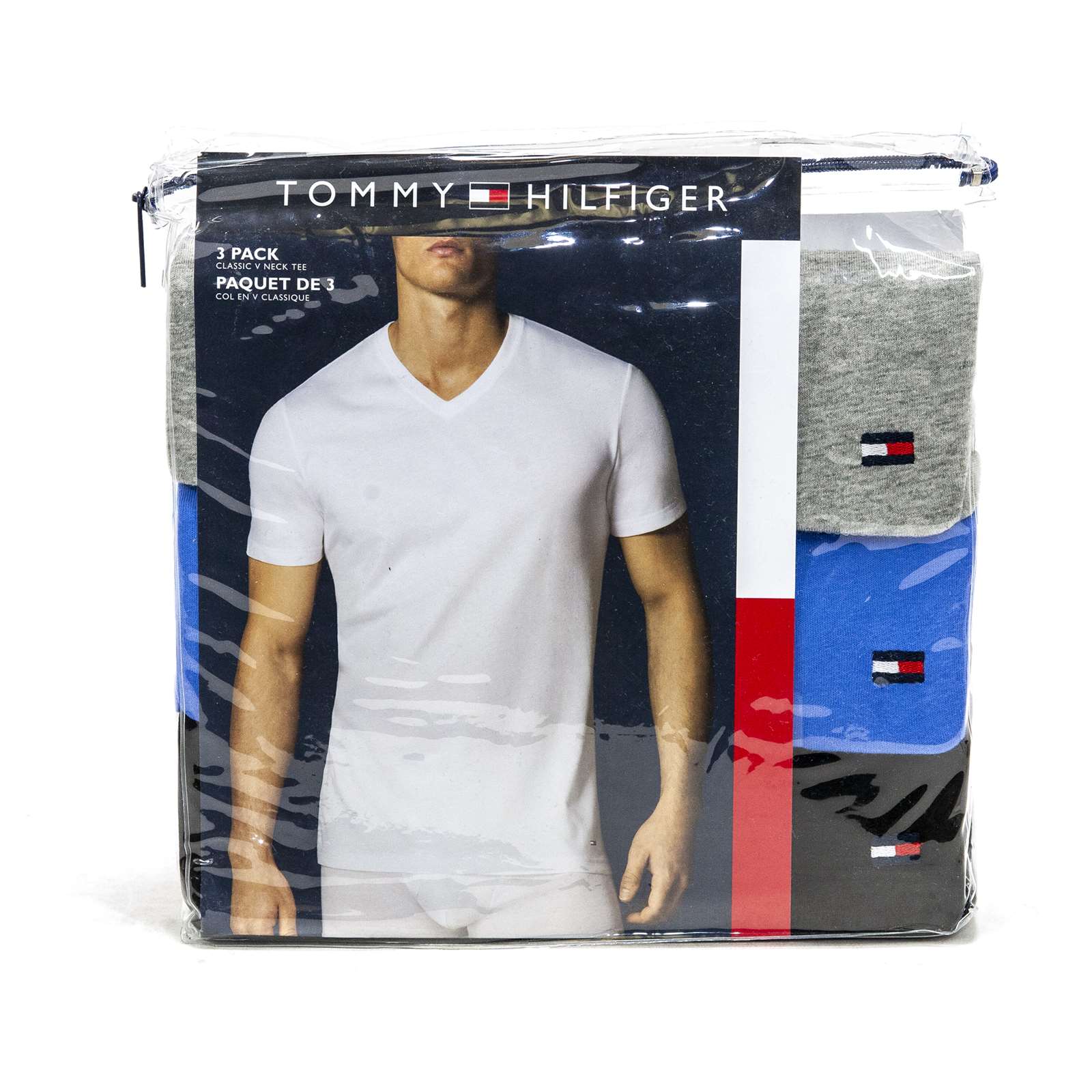 Tommy Hilfiger Men 3 Pack Cotton Classic Fit V-Neck T-Shirt