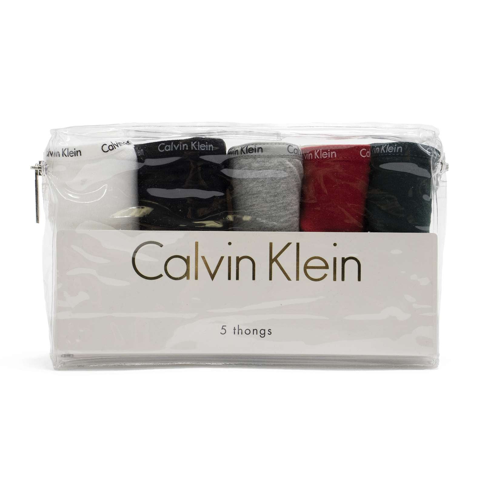 Calvin Klein Women 5-Pack Signature Logo Cotton Thong