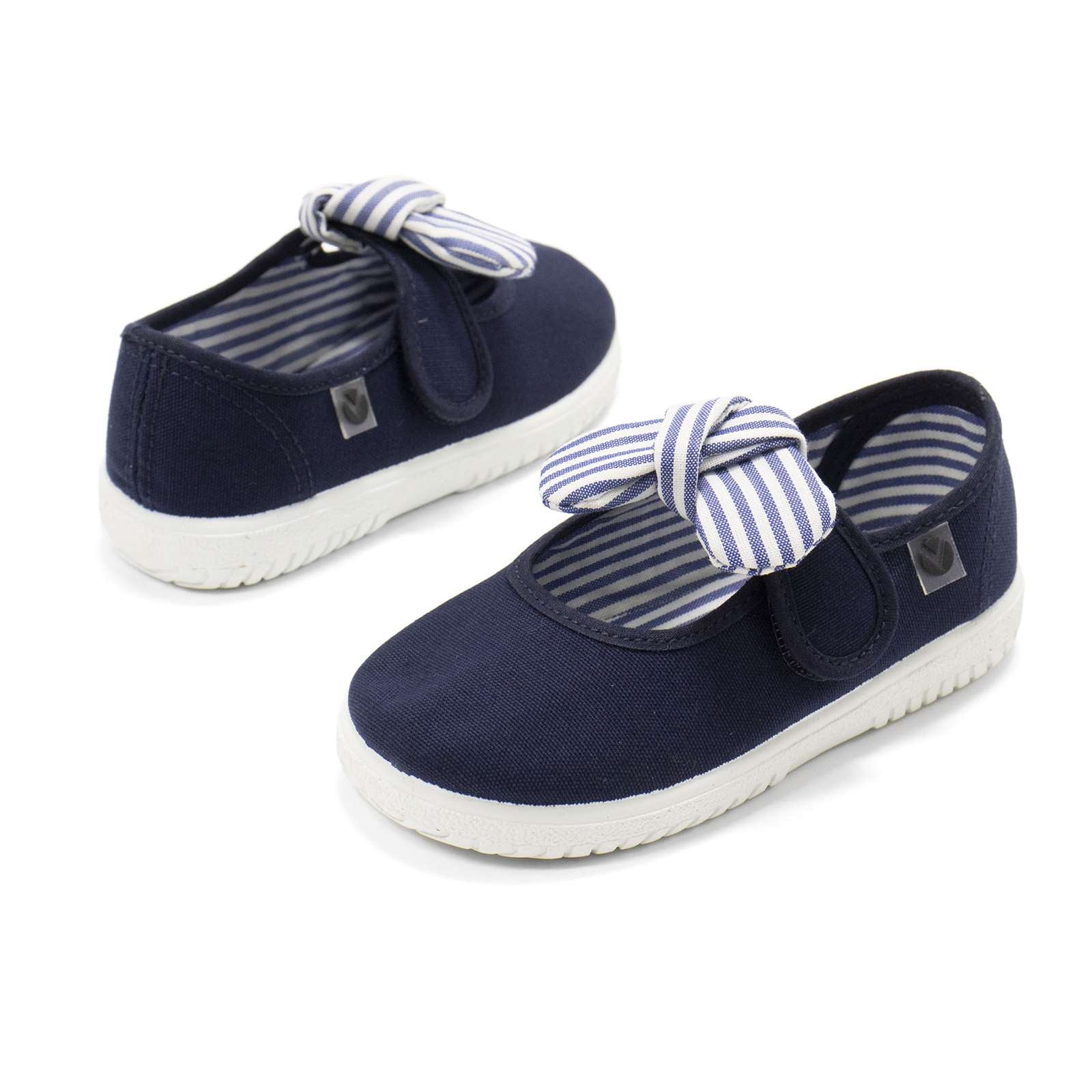 Victoria Toddler Slip On Canvas Bow Shoes