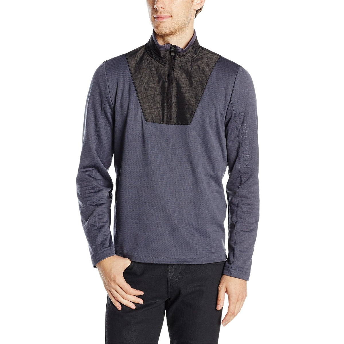 Calvin Klein Men Quilted Quarter Zip Sweatshirt