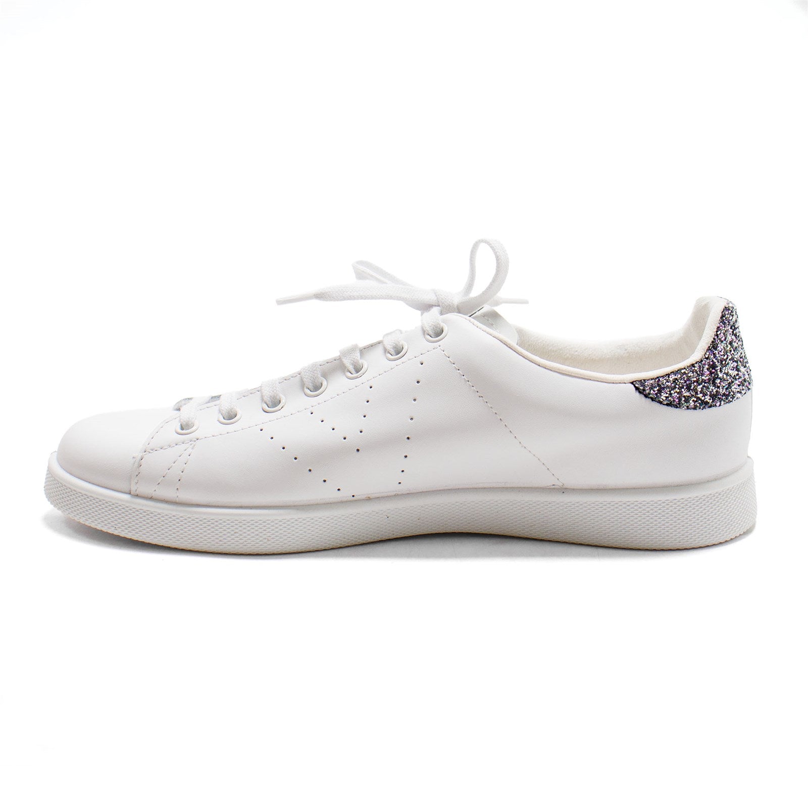 Victoria Women Leather Sneakers With Glitter