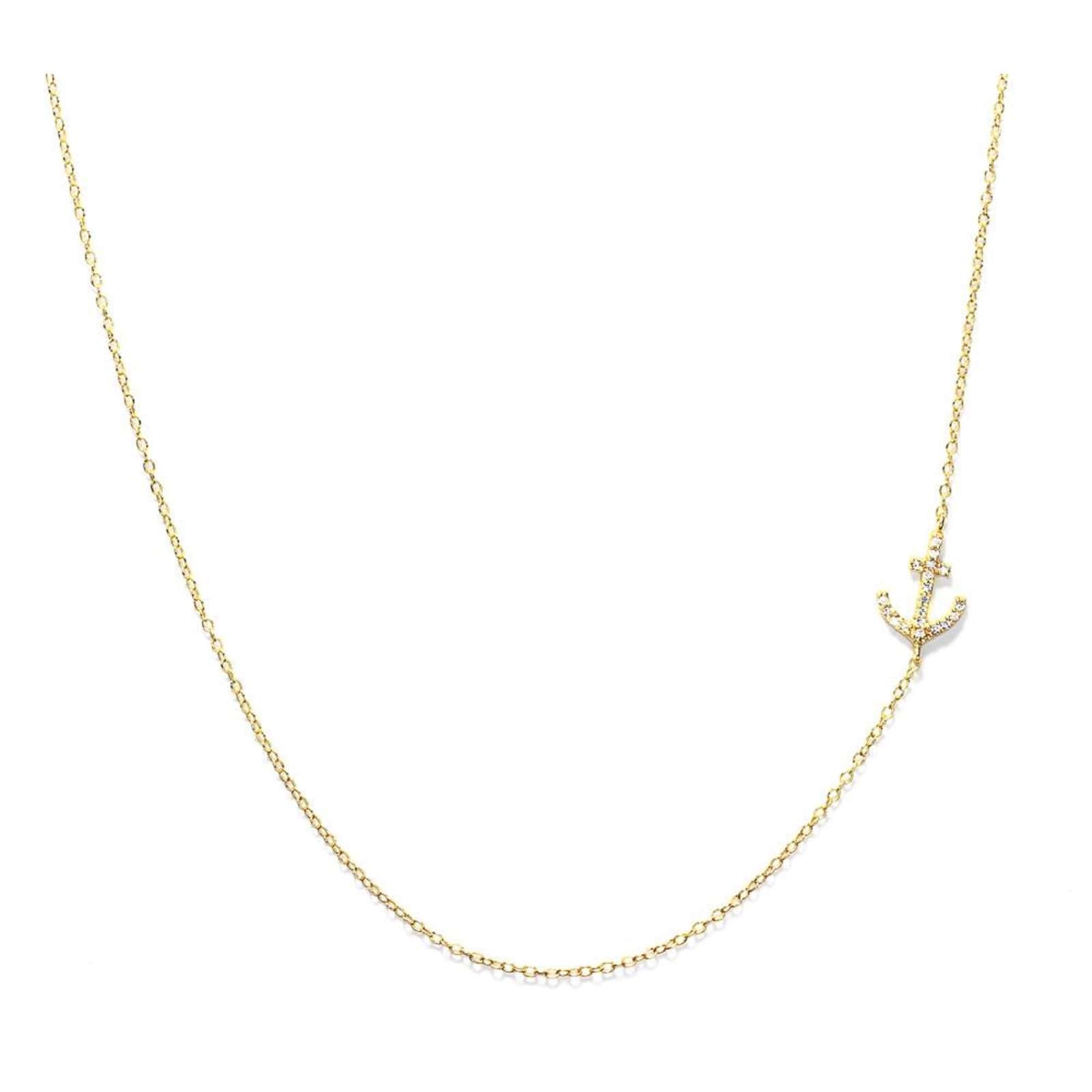 Athra Women Side Anchor Necklace With Extension