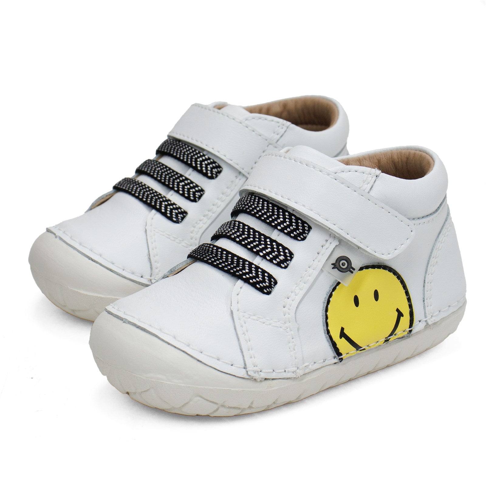 Old Soles Toddler Smiley Pave High-Top Leather Shoe With Hook And Loop Closure