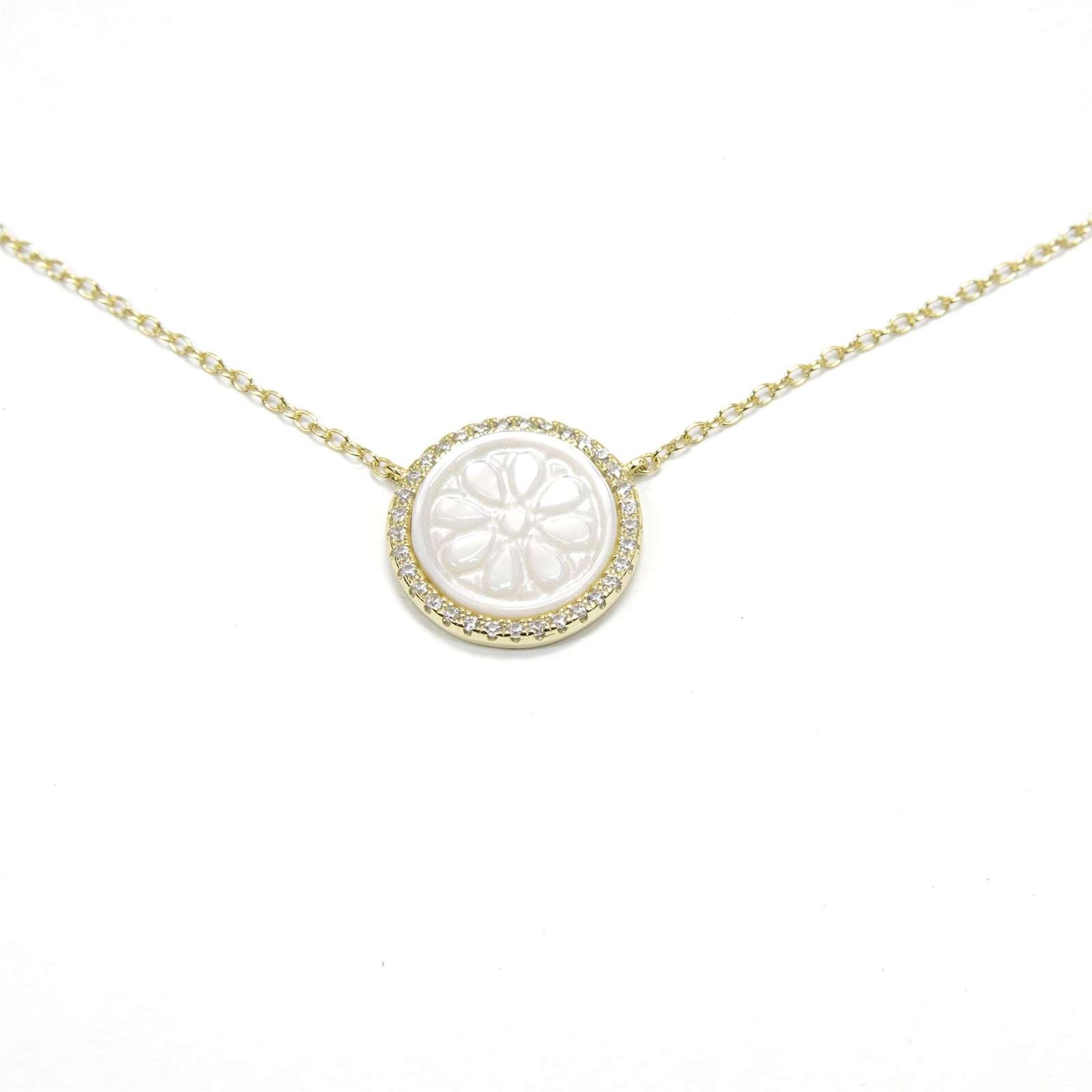 Athra Women Round Flower Necklace With Extension