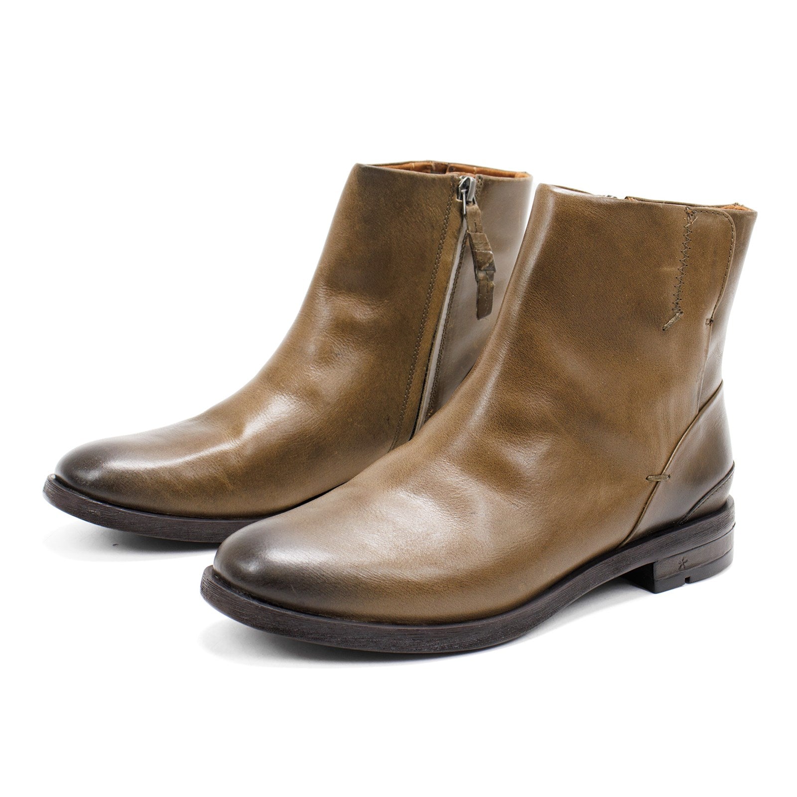 Franco Sarto Women Mist Leather Zip Up Ankle Boots