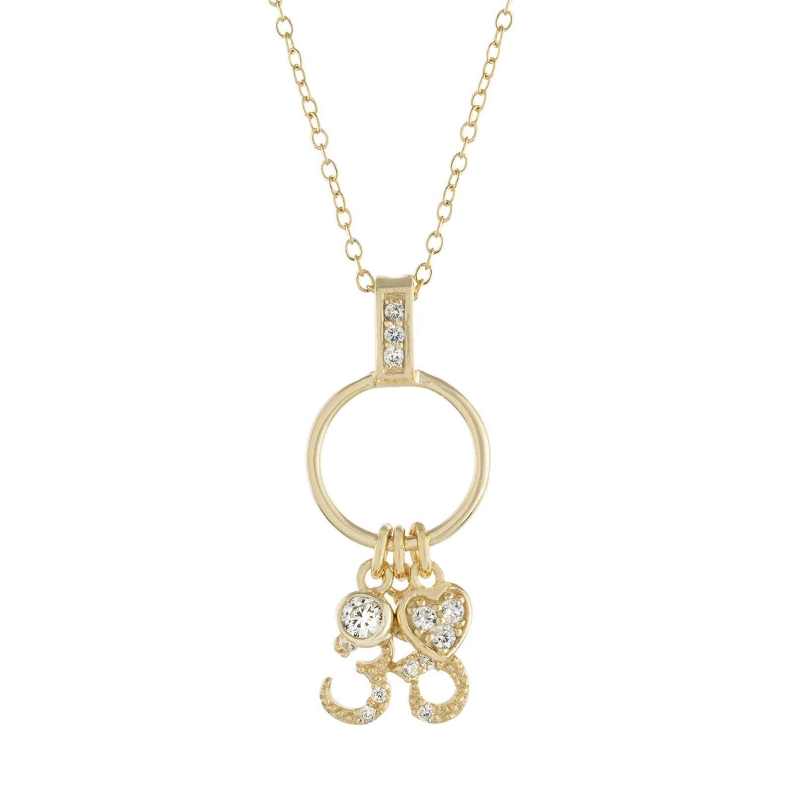 Athra Women Om Charm Circle Necklace With Extension