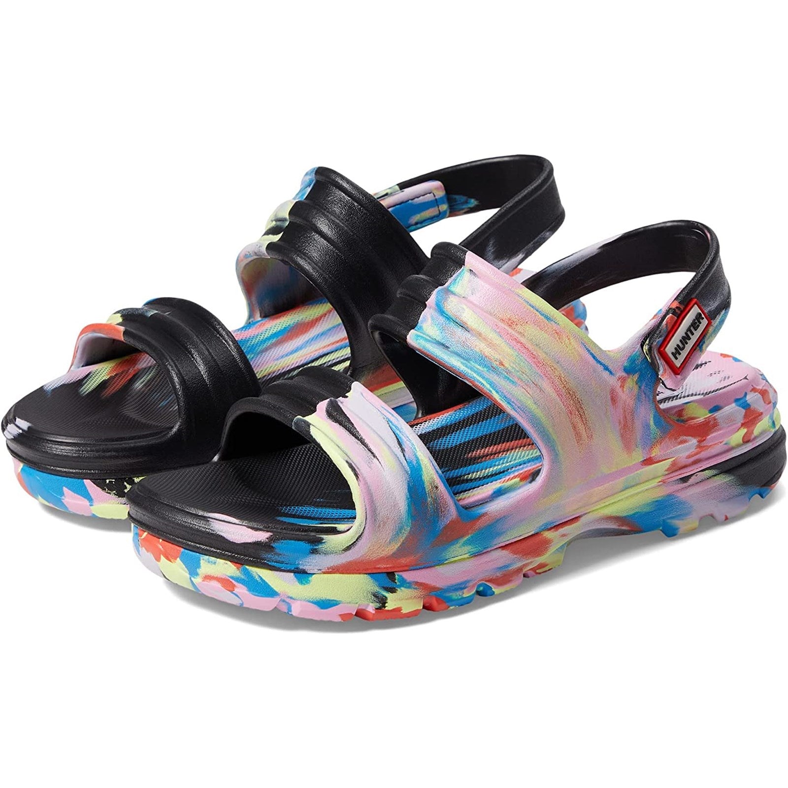 Hunter Women Bloom Algae Marble Adjustable Strap Sandals