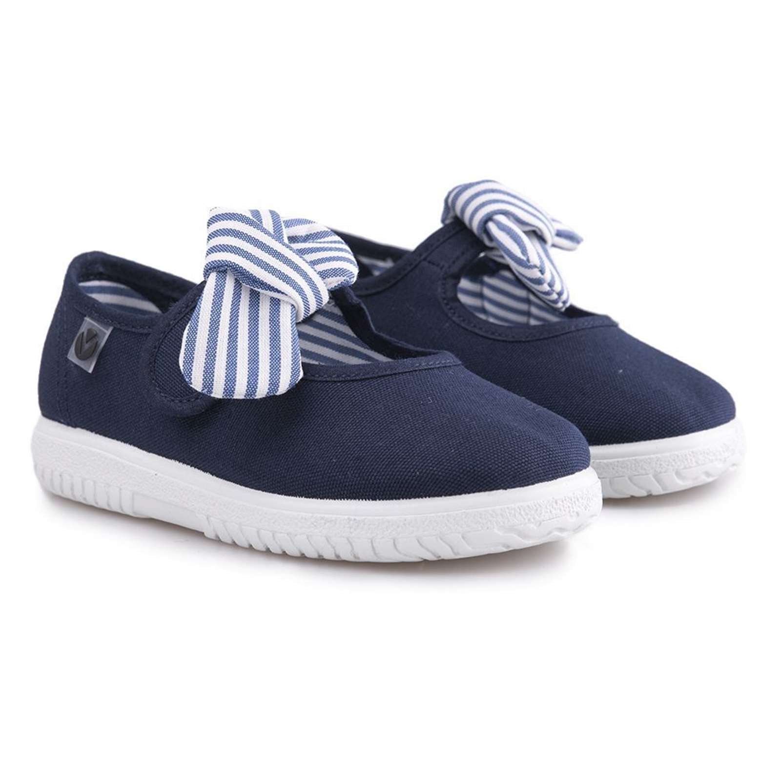 Victoria Girl Slip On Canvas Bow Shoes