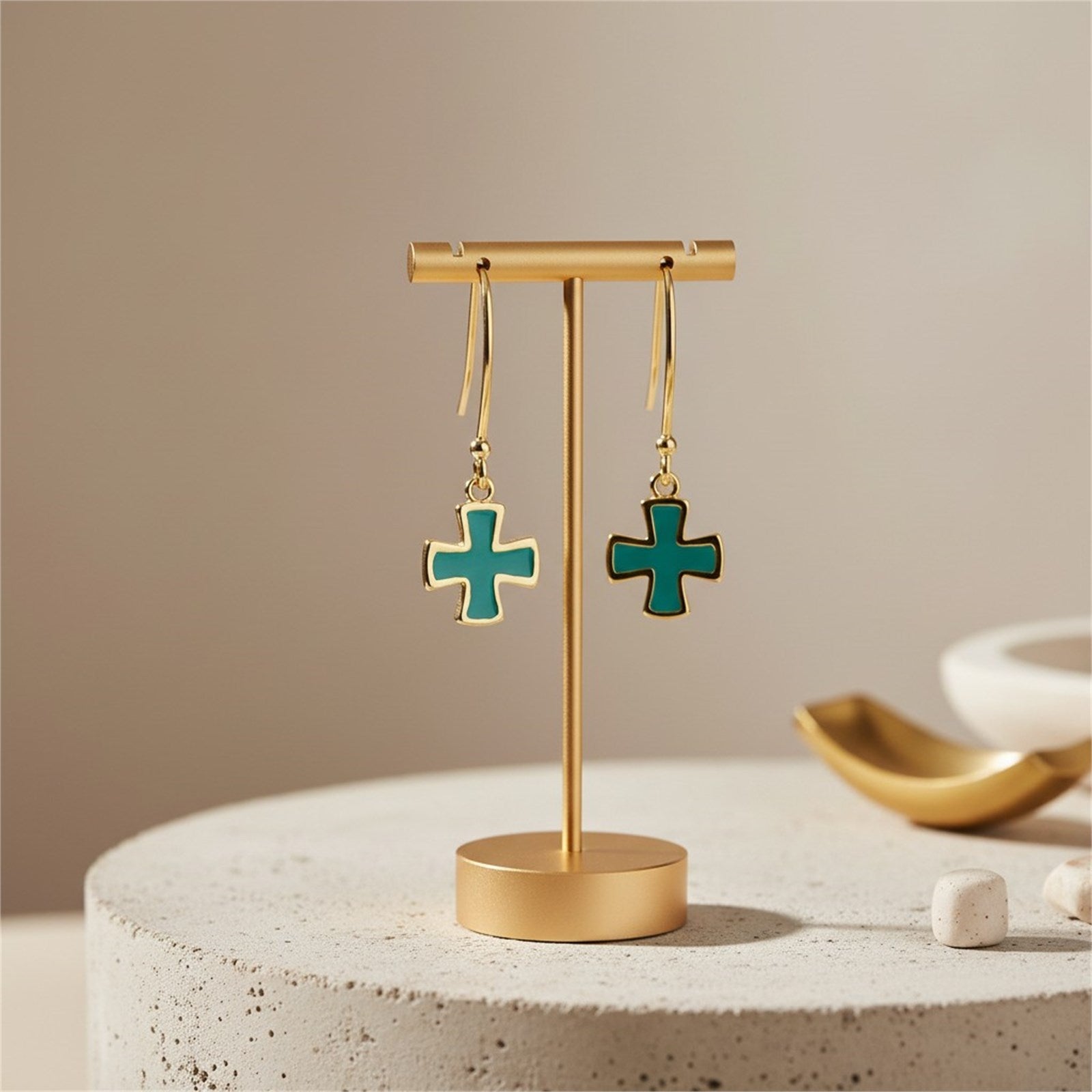 Athra Women Cross Drop Earring